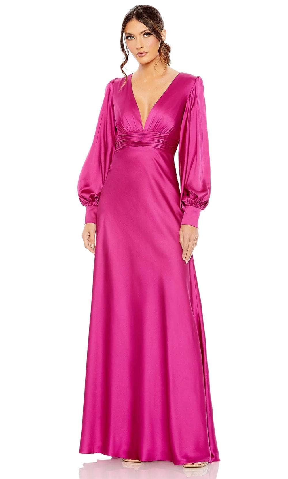 Charmeuse Bishop Sleeve Evening Gown