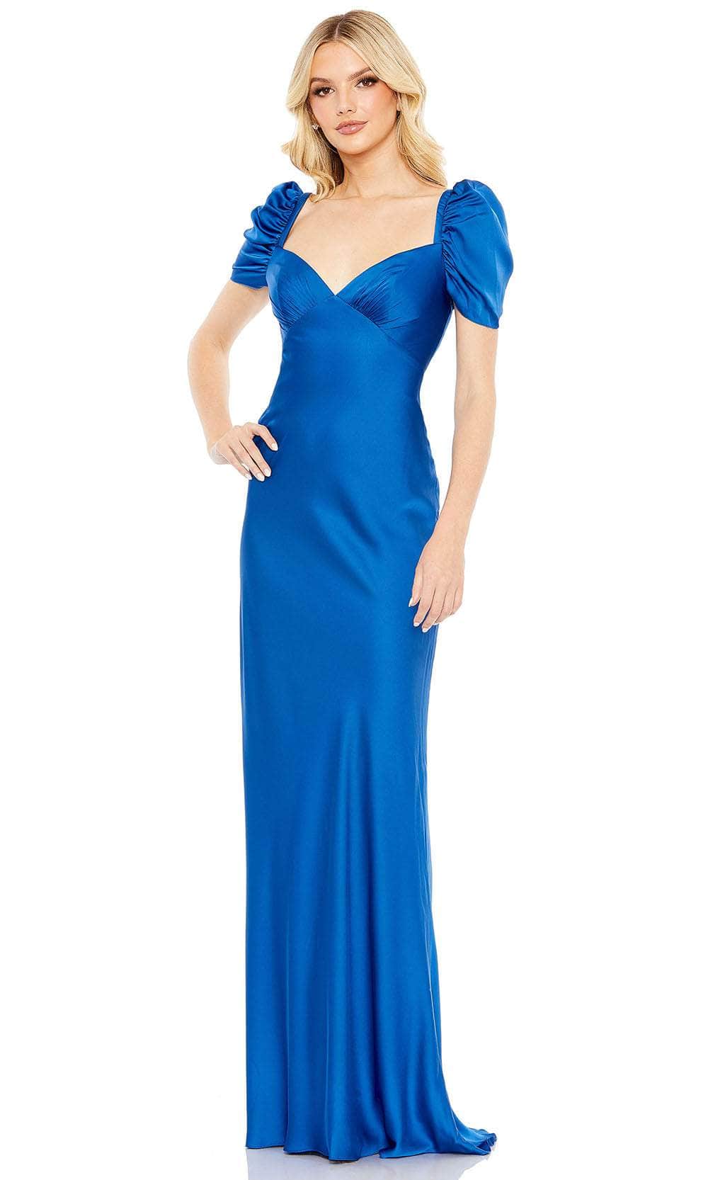 Puff Sleeve Fitted Bodice Evening Dress