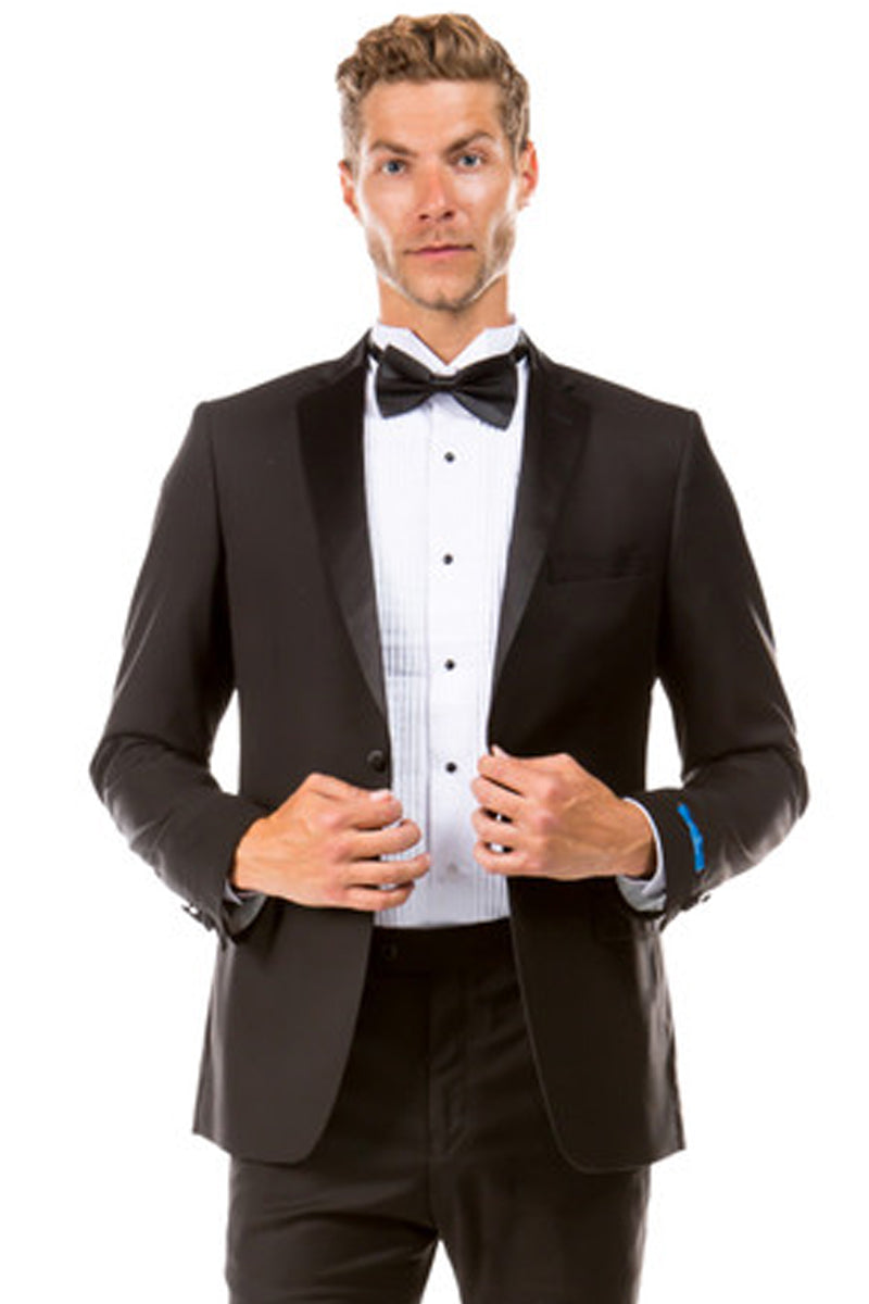 Men’s Two Button Slim Fit Wedding & Prom Tuxedo in Black