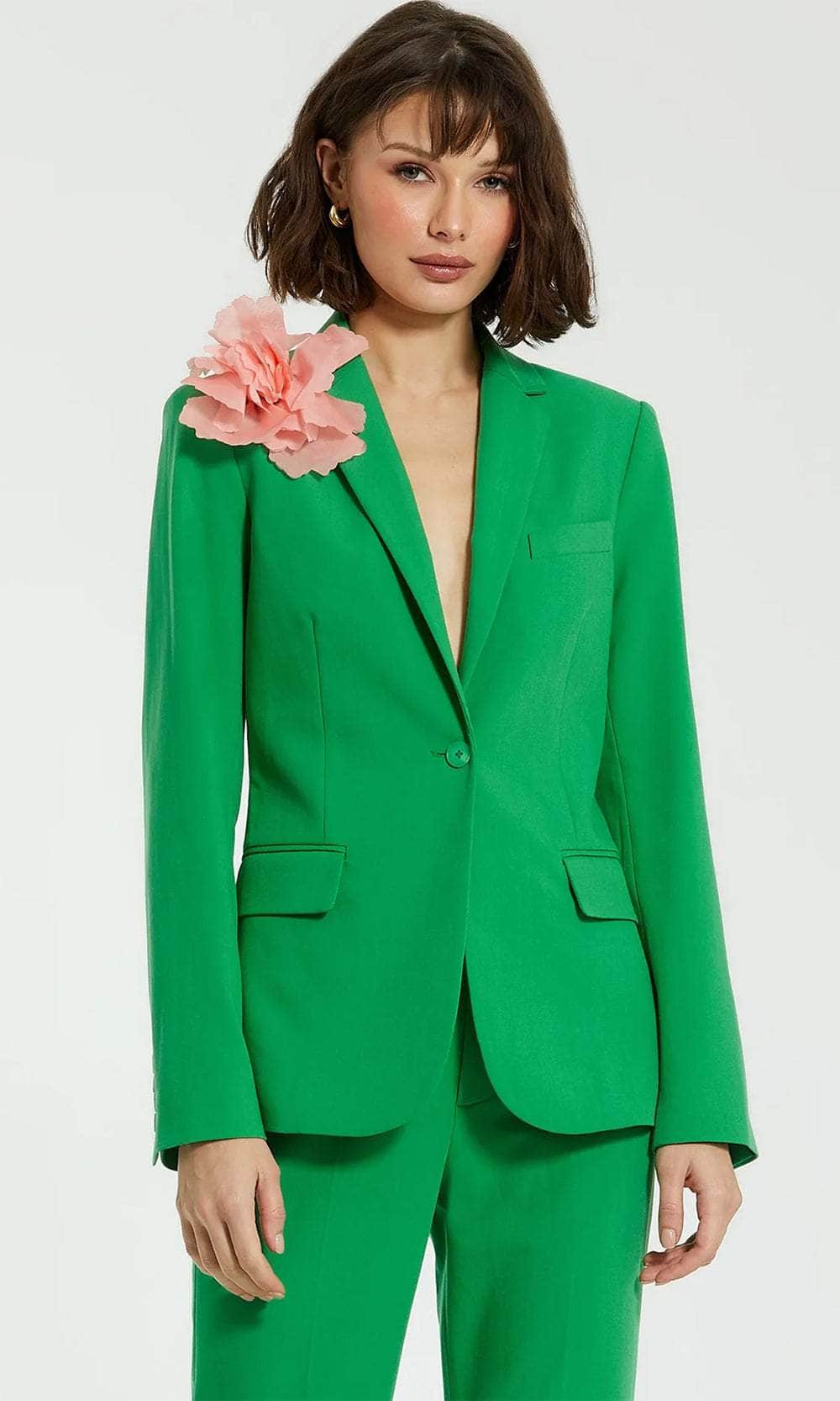 V-Neck Floral Applique Pantsuit