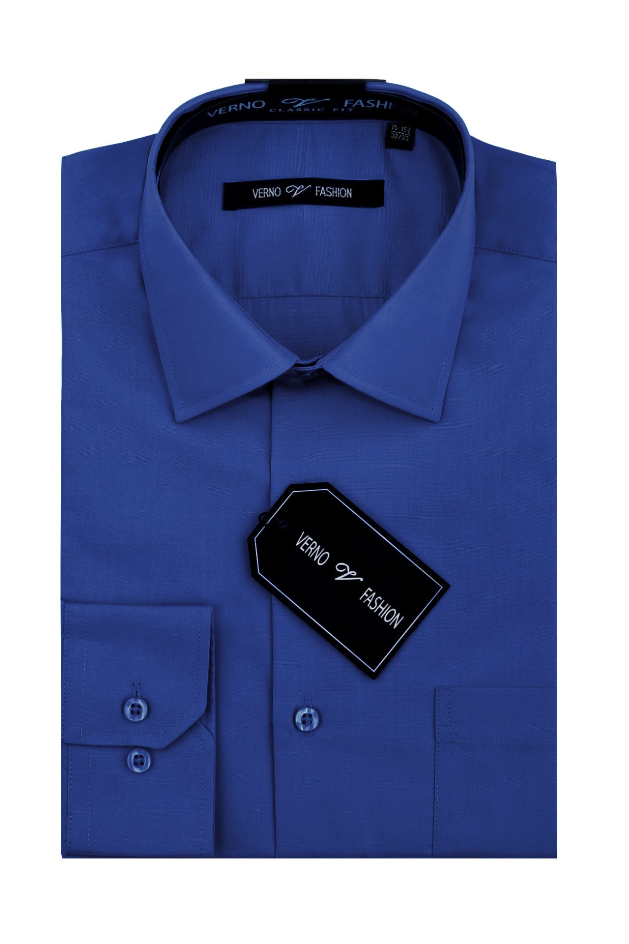 Men’s Regular Fit Cotton Blend Dress Shirt in Royal Blue