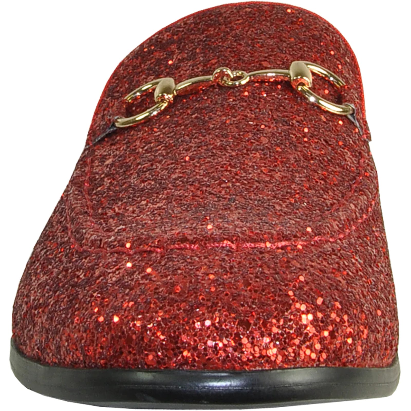 Mens Modern Glitter Sequin Prom Tuxedo Loafer in Red