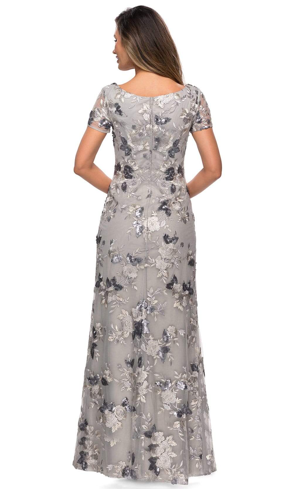 27991 Sequined Floral Lace Mother of the Groom Sheath Dress