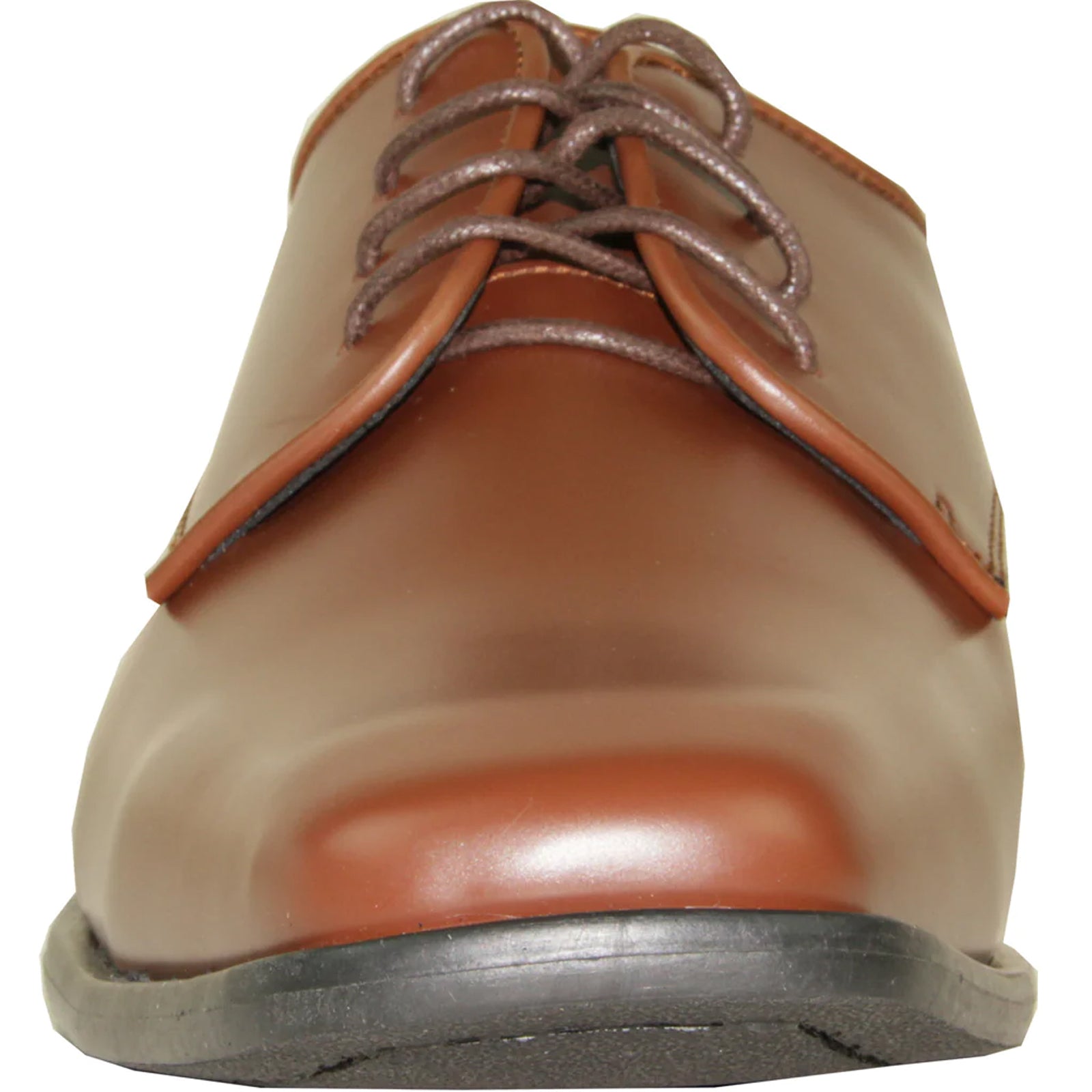 Mens Modern Pointy Square Toe Oxford Dress Shoe in Cognac
