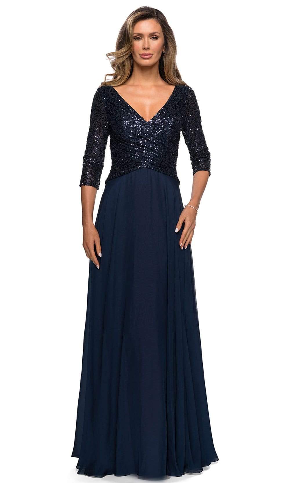 27998 V-Neck A-Line Mother of the Groom Long Gown