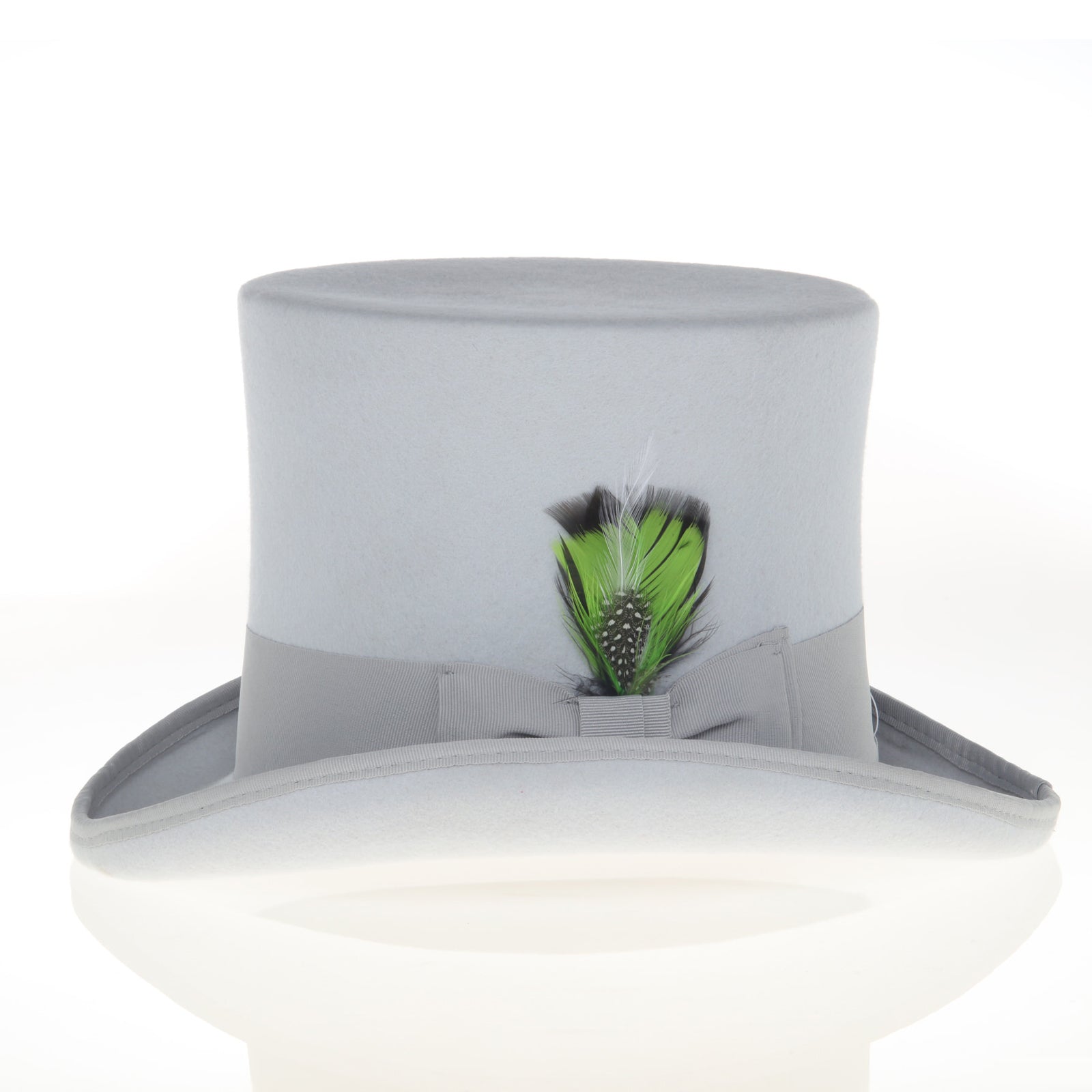 Men’s Tall 100% Wool Dress Top Hat in Light Grey