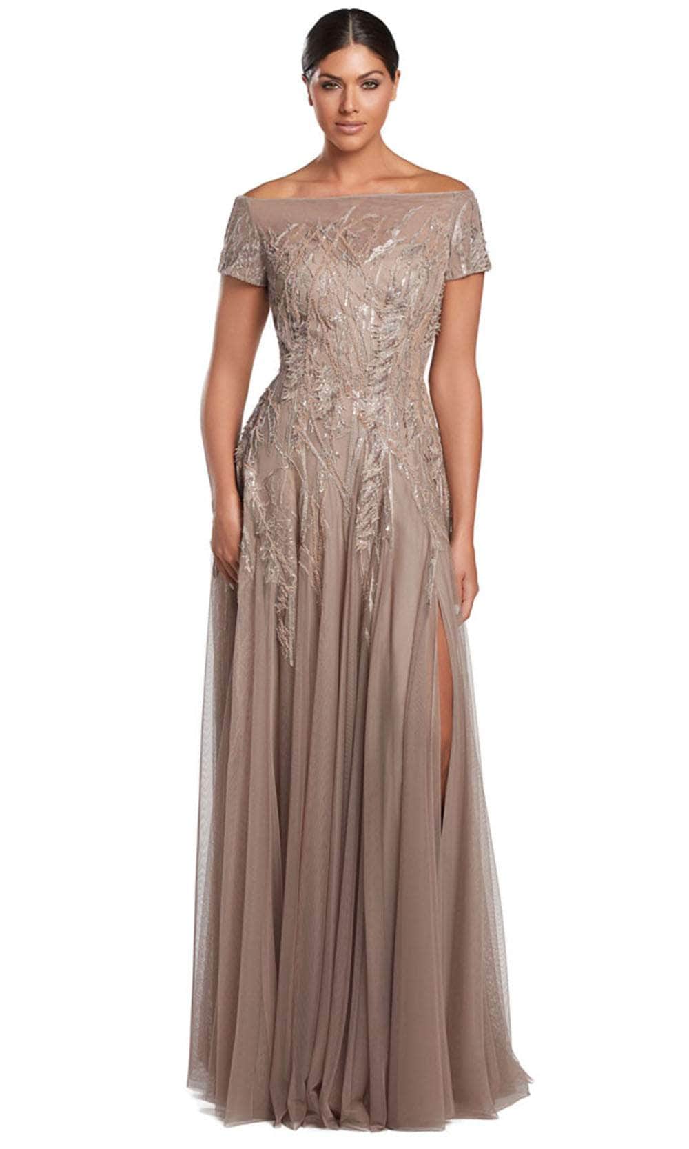 Embellished Off-Shoulder Evening Gown