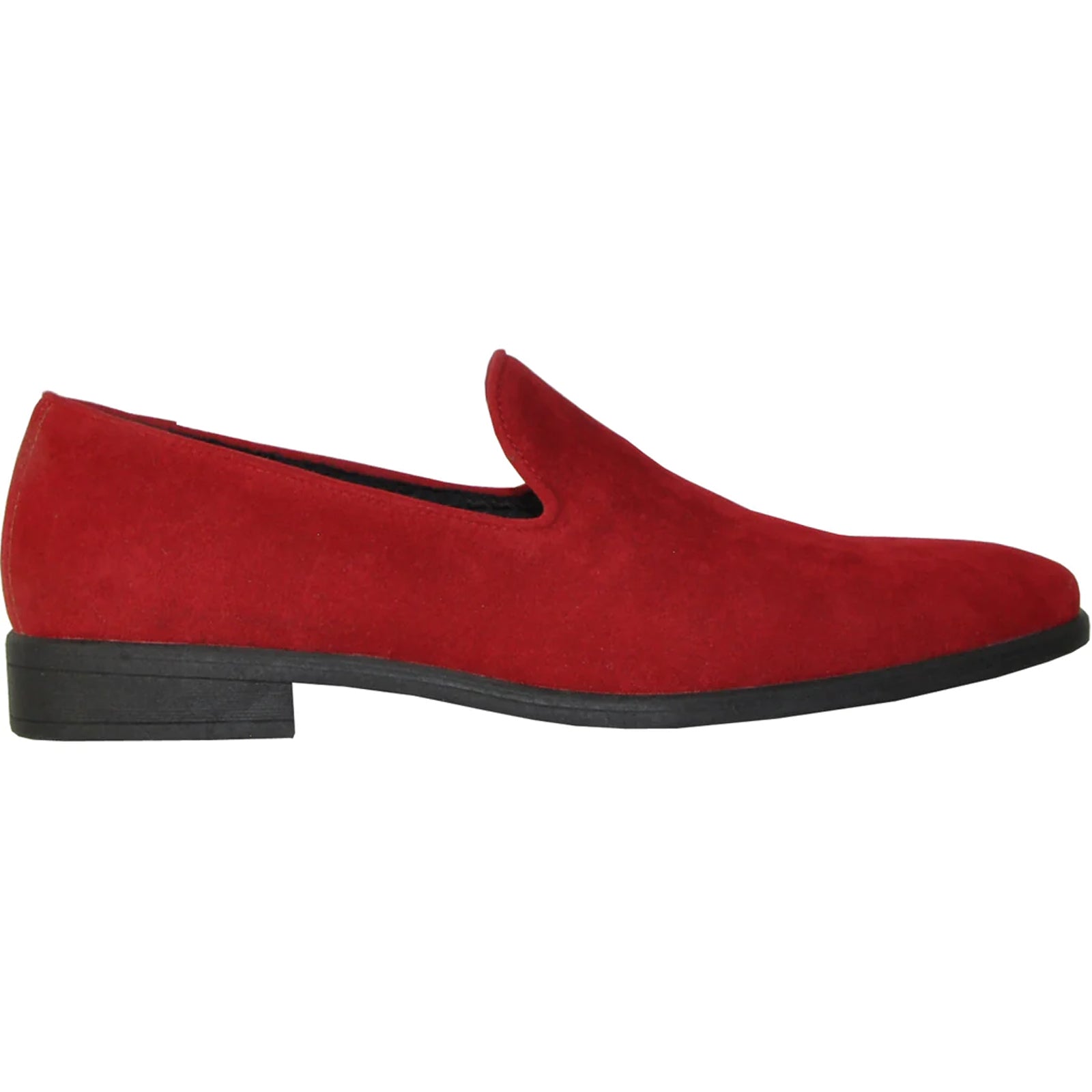 Mens Vegan Suede Wedding & Prom Slip On Loafer Dress Shoe in Red