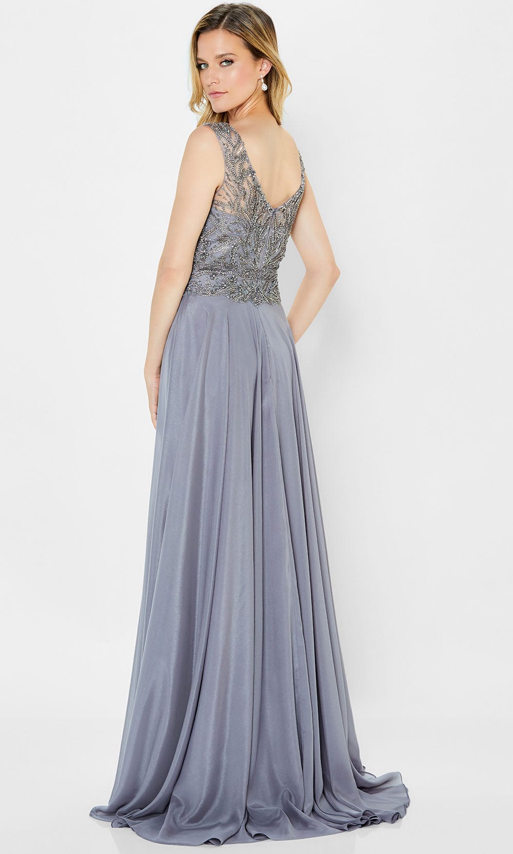 Beaded Tulle Flowy A Line Dress