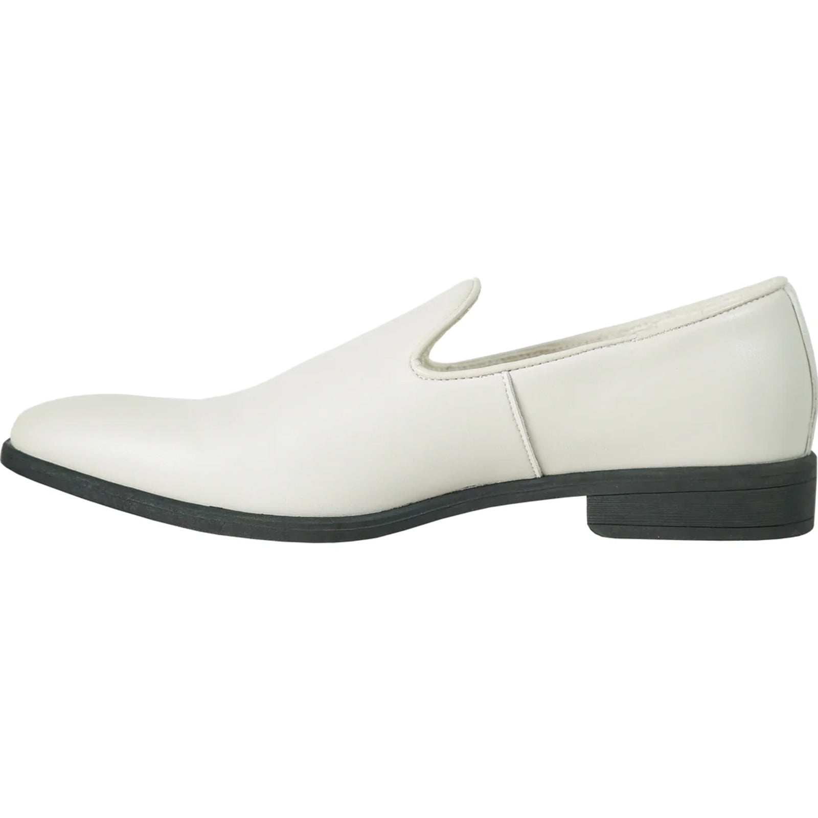 Mens Classic Plain Toe Slip on Loafer Dress Shoe in Ivory