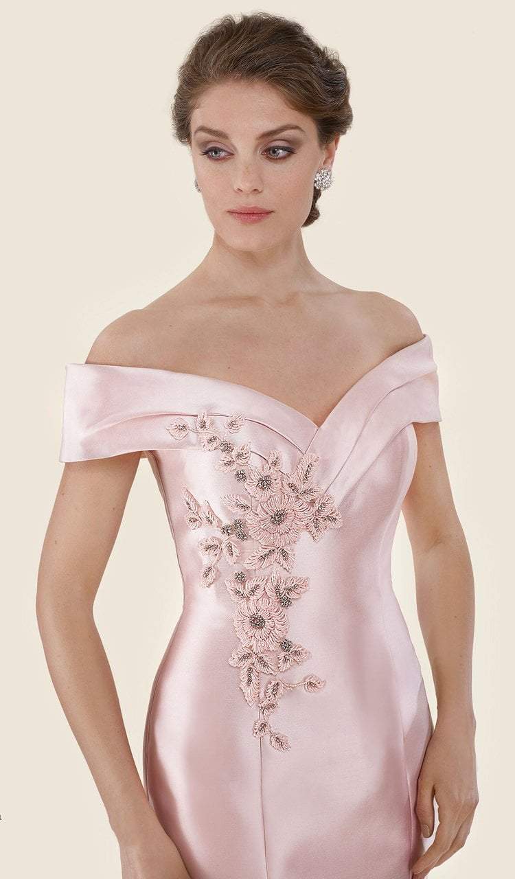 RD2602 Embellished Folded Off-Shoulder Mermaid Gown