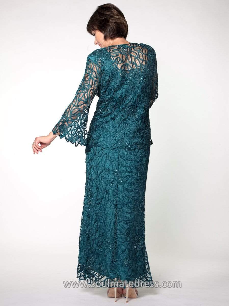 Lace Illusion Sleeves Mother Of The Bride Dress