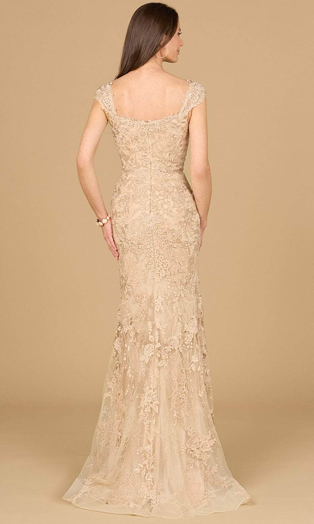 Cap Sleeve Embroidered Evening Gown