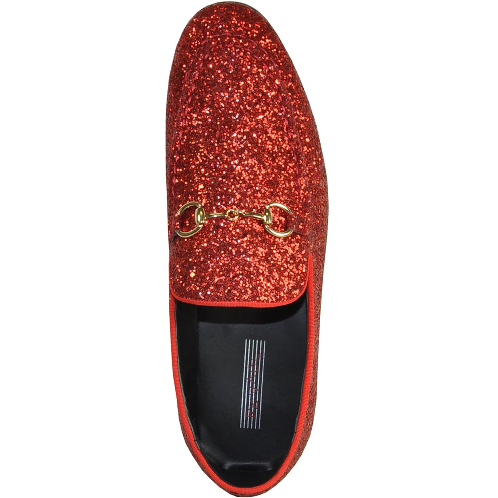 Mens Modern Glitter Sequin Prom Tuxedo Loafer in Red