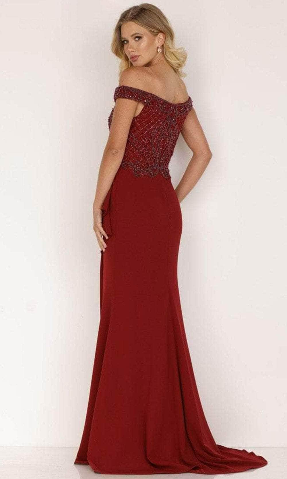 Off Shoulder Evening Dress with Slit