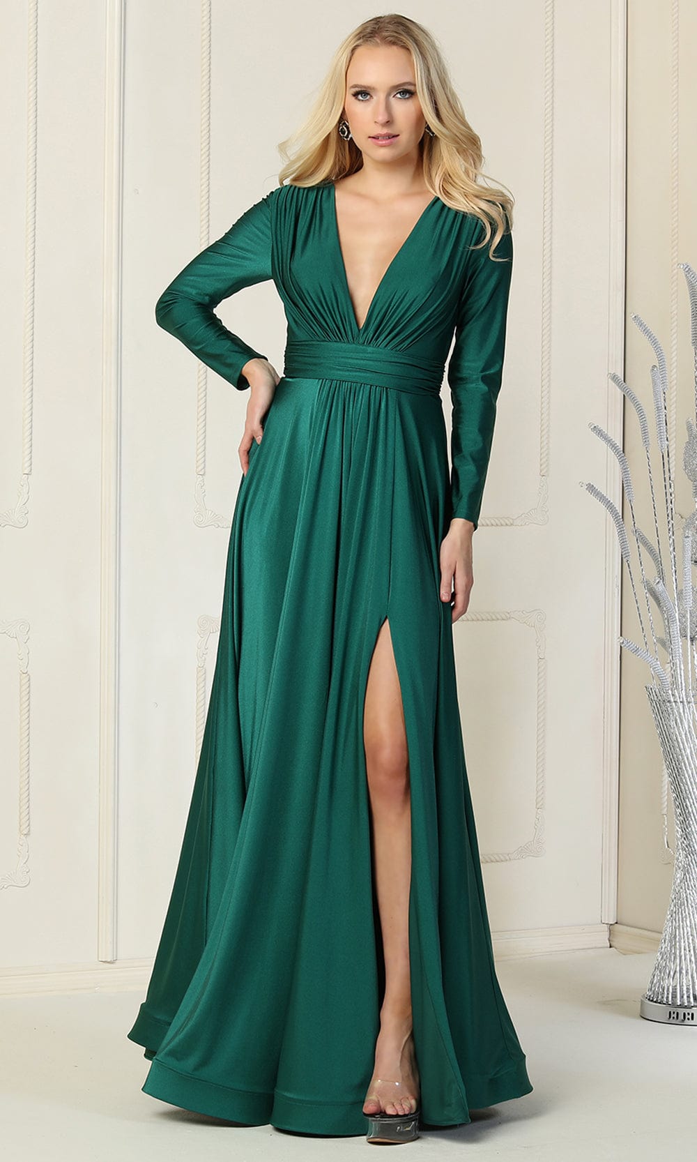Ruched A-Line Evening Dress