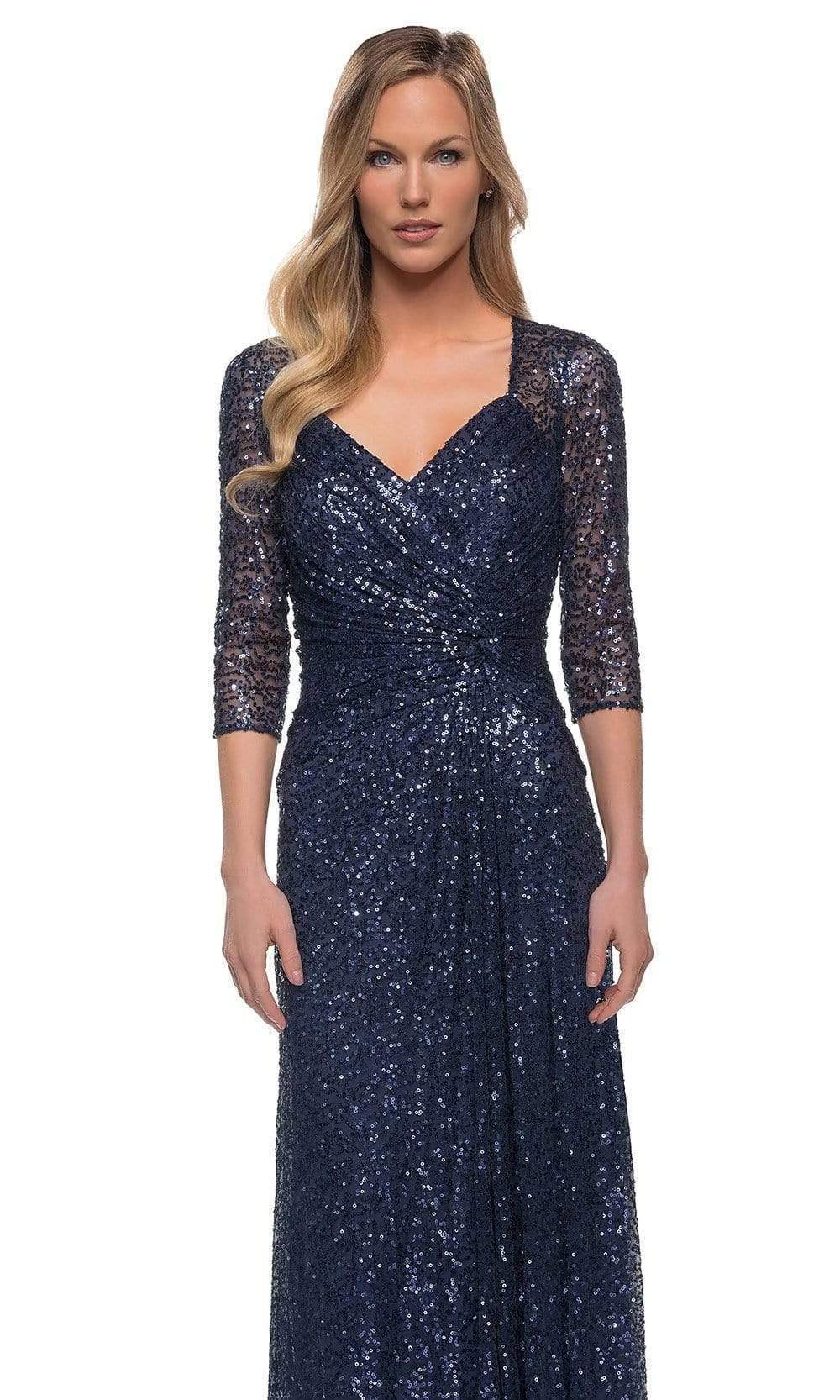 27930 V-Neck Sequin Embellished Dress
