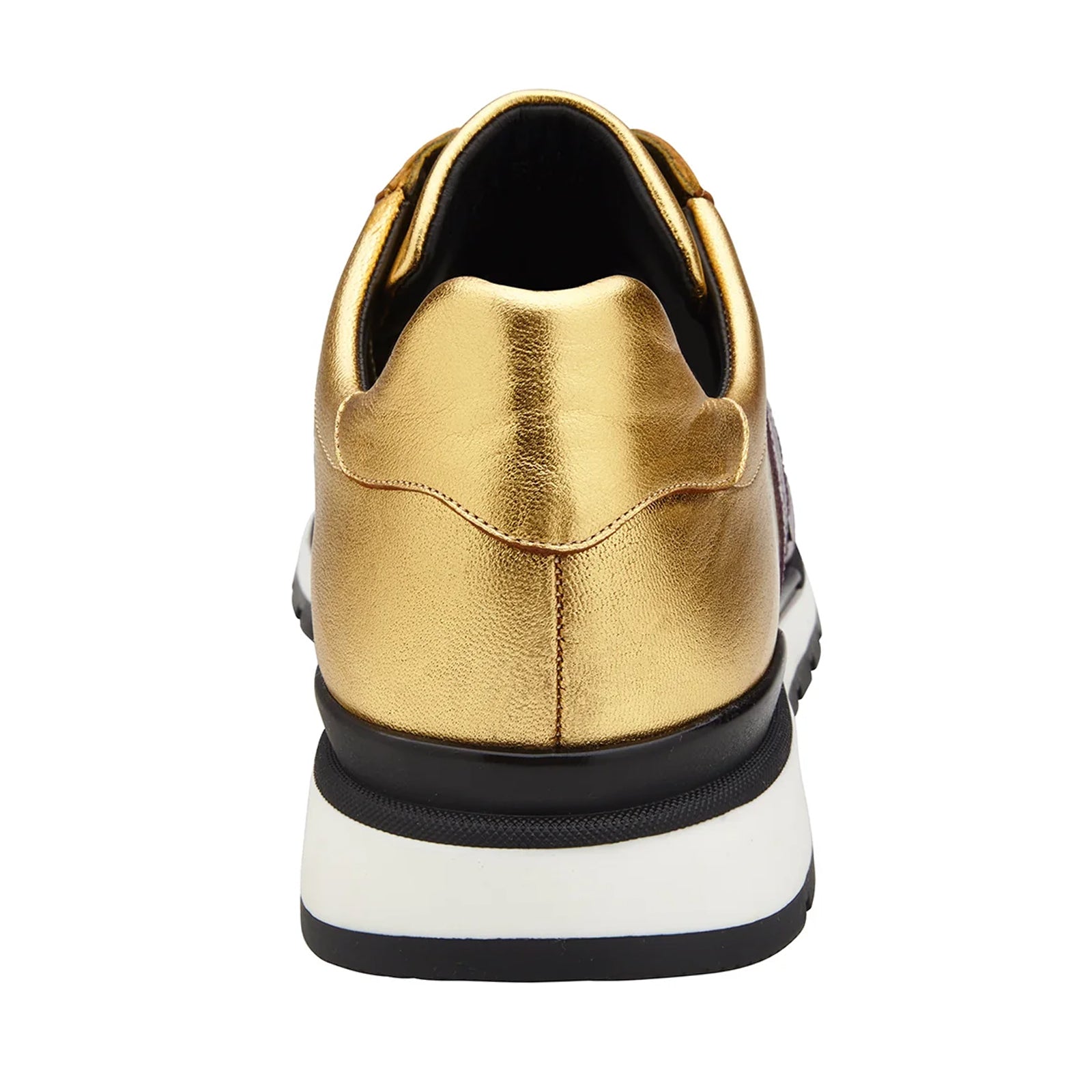 Men’s Belvedere Blake Calf & Ostrich Leg Dress Sneaker in Purple & Gold