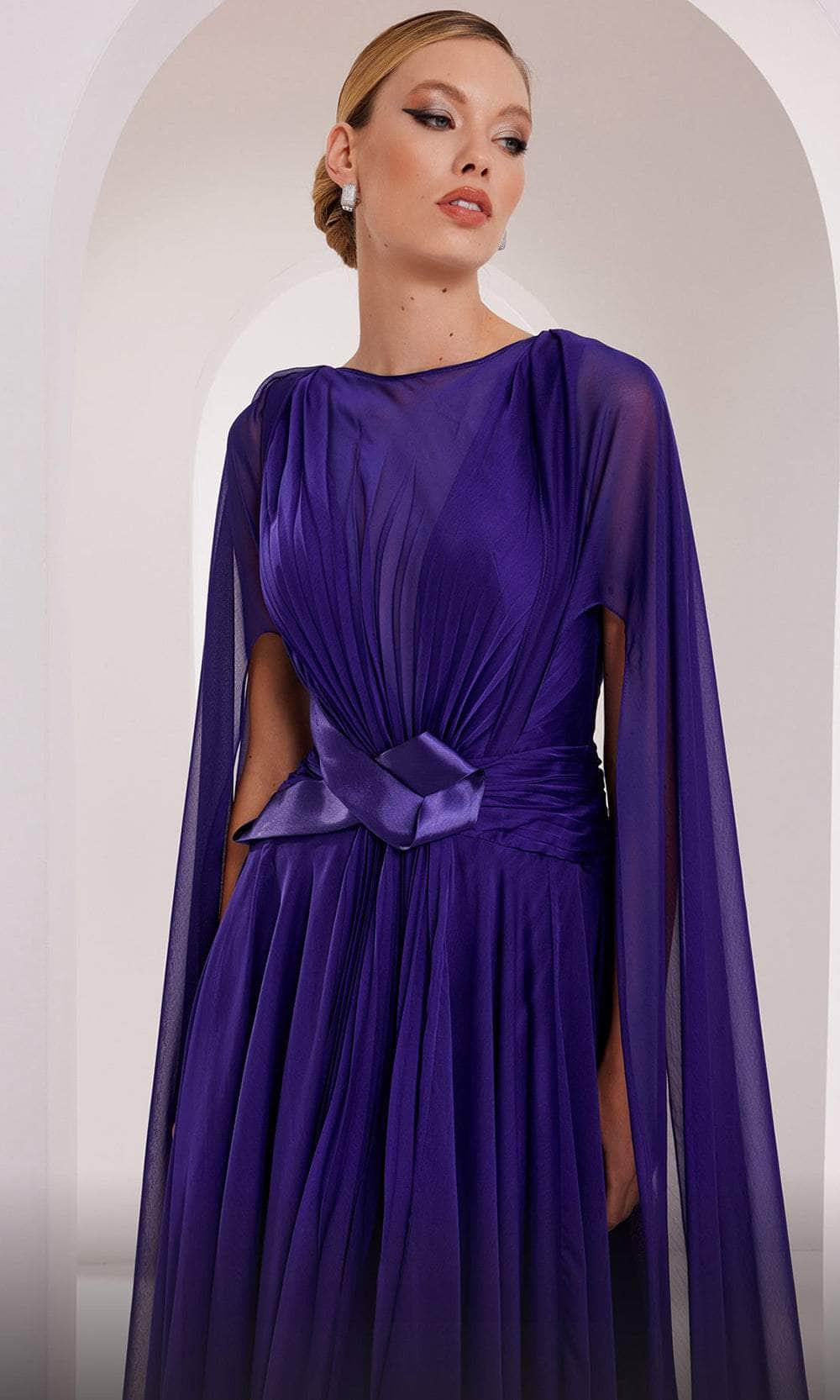 Sheer Cascade Evening Gown