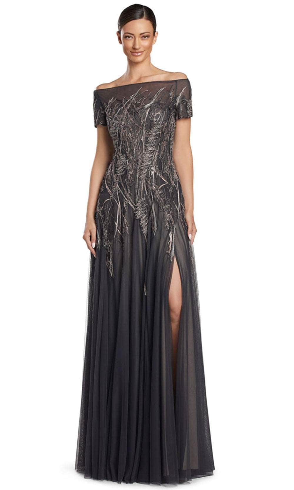 Embellished Off-Shoulder Evening Gown