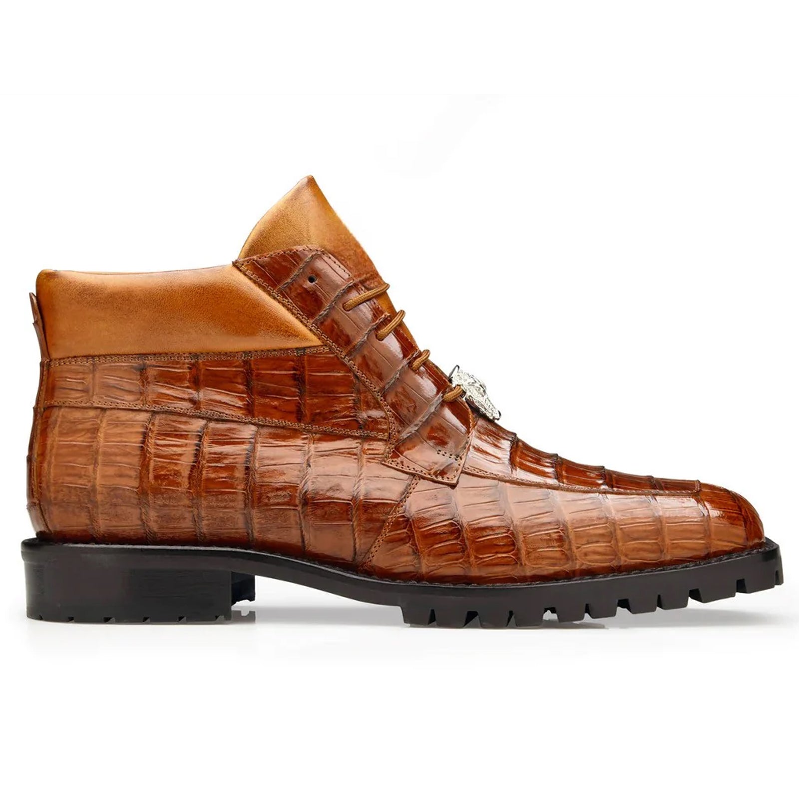 Men’s Belvedere Gallardo Caiman Crocodile Dress Hiker Boot in Sport Rust