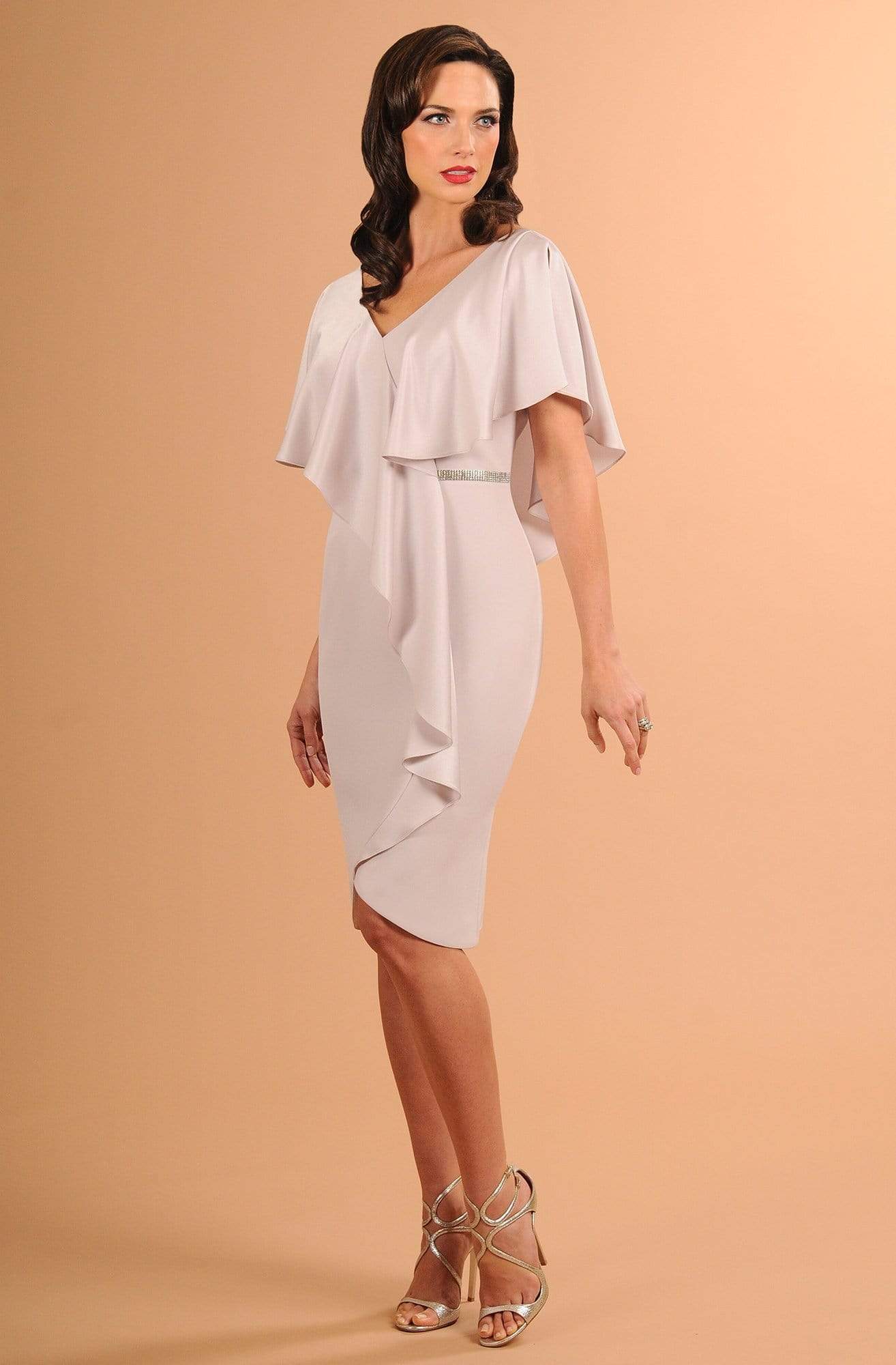 609 Drape Short Sleeve Cocktail Dress