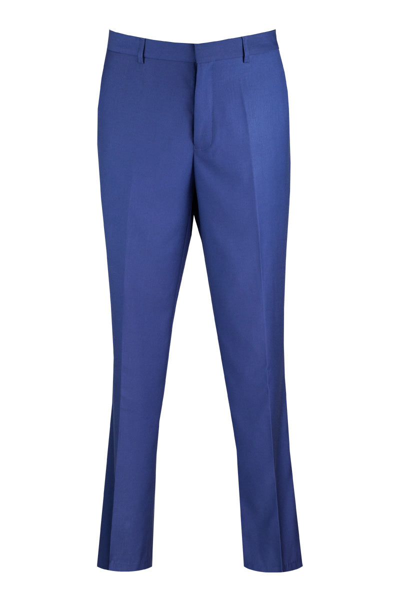 Men’s Modern Fit Wool Feel Dress Pants in Blue
