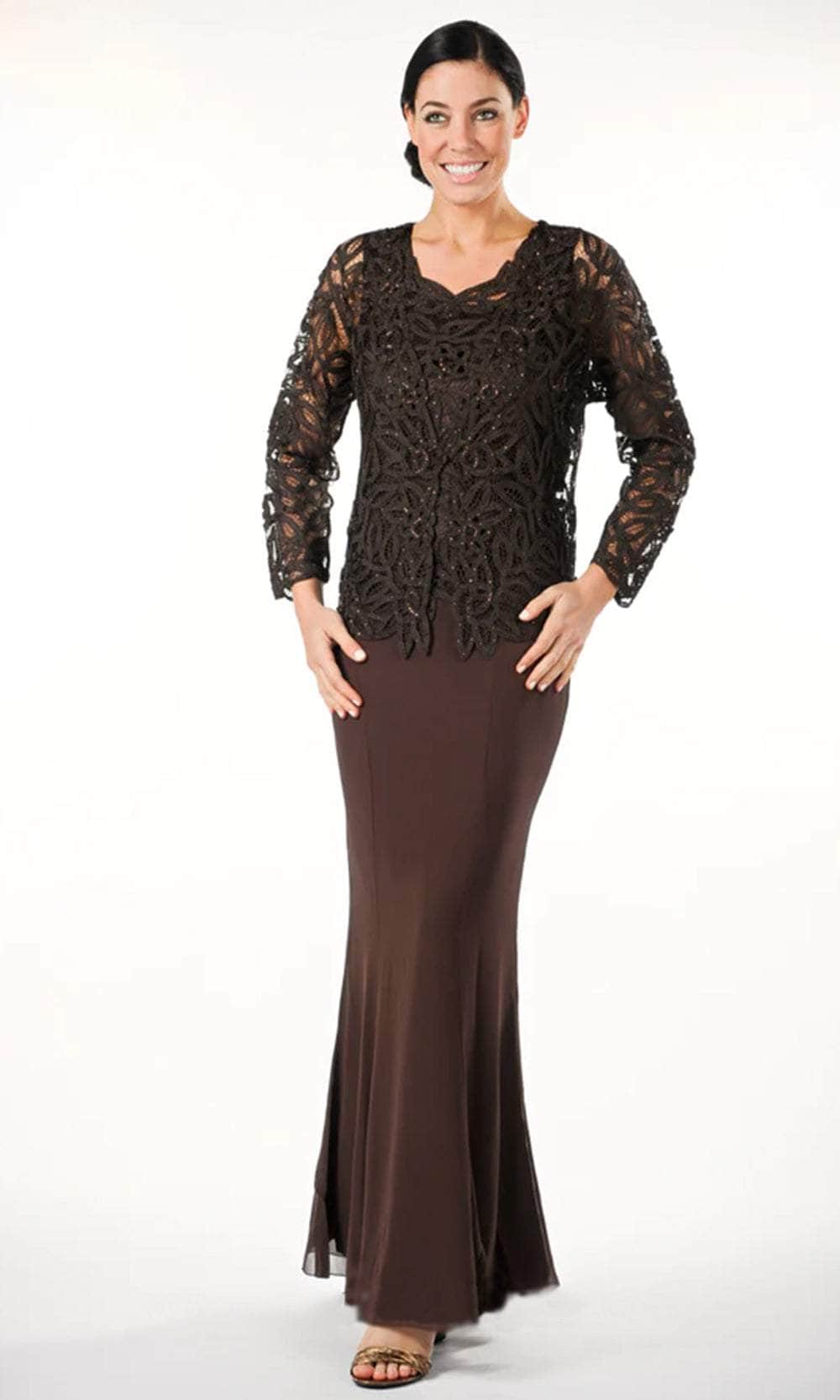 V-Neck Twin Set With Solid Skirt