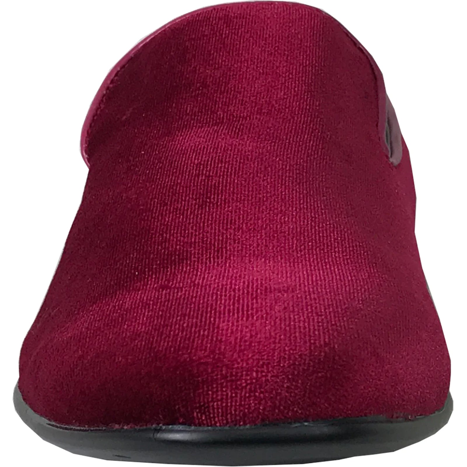 Mens Modern Slip On Velvet Tuxedo Loafer in Burgundy