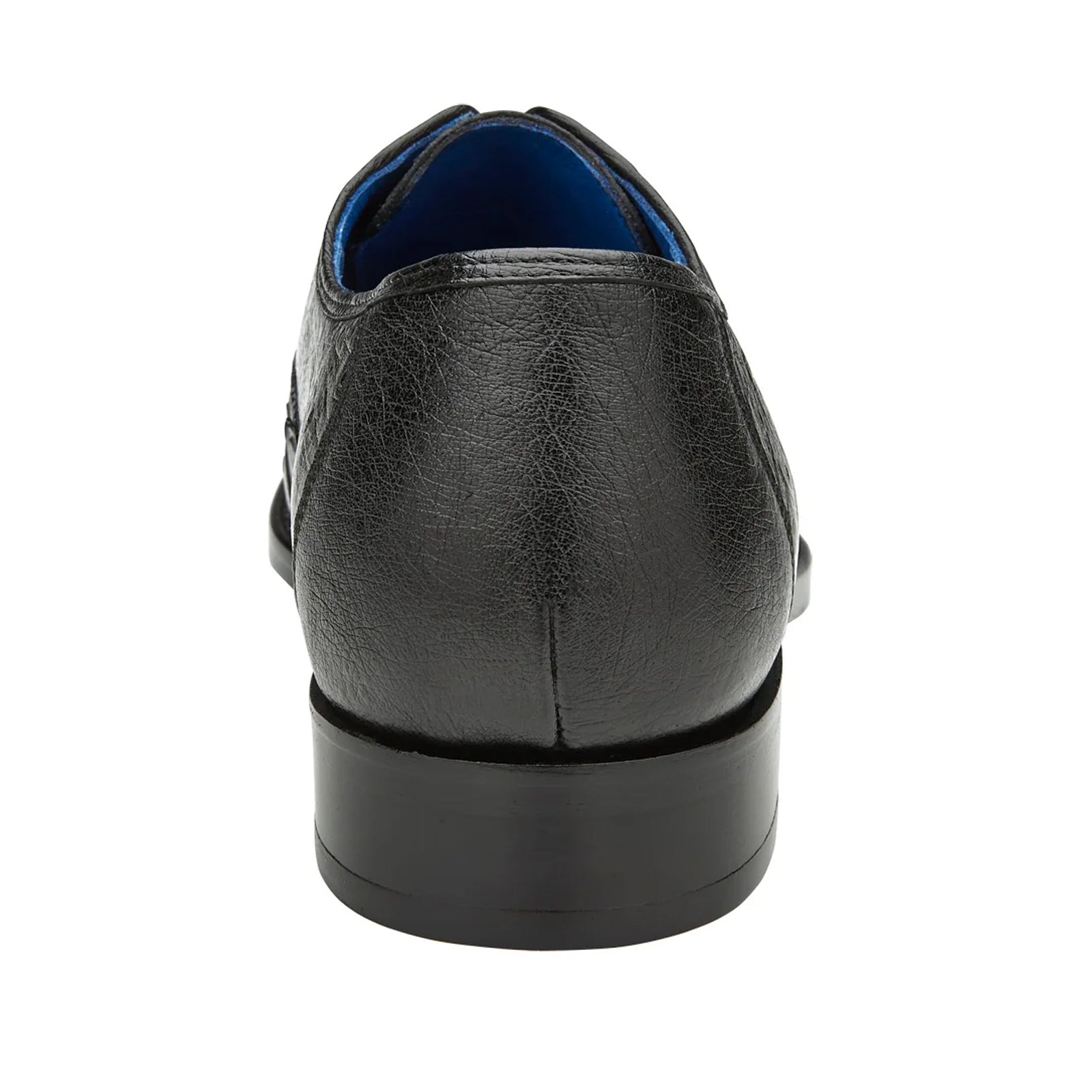 Men’s Belvedere Orlando Ostrich Quill Plain Toe Dress Shoe in Black