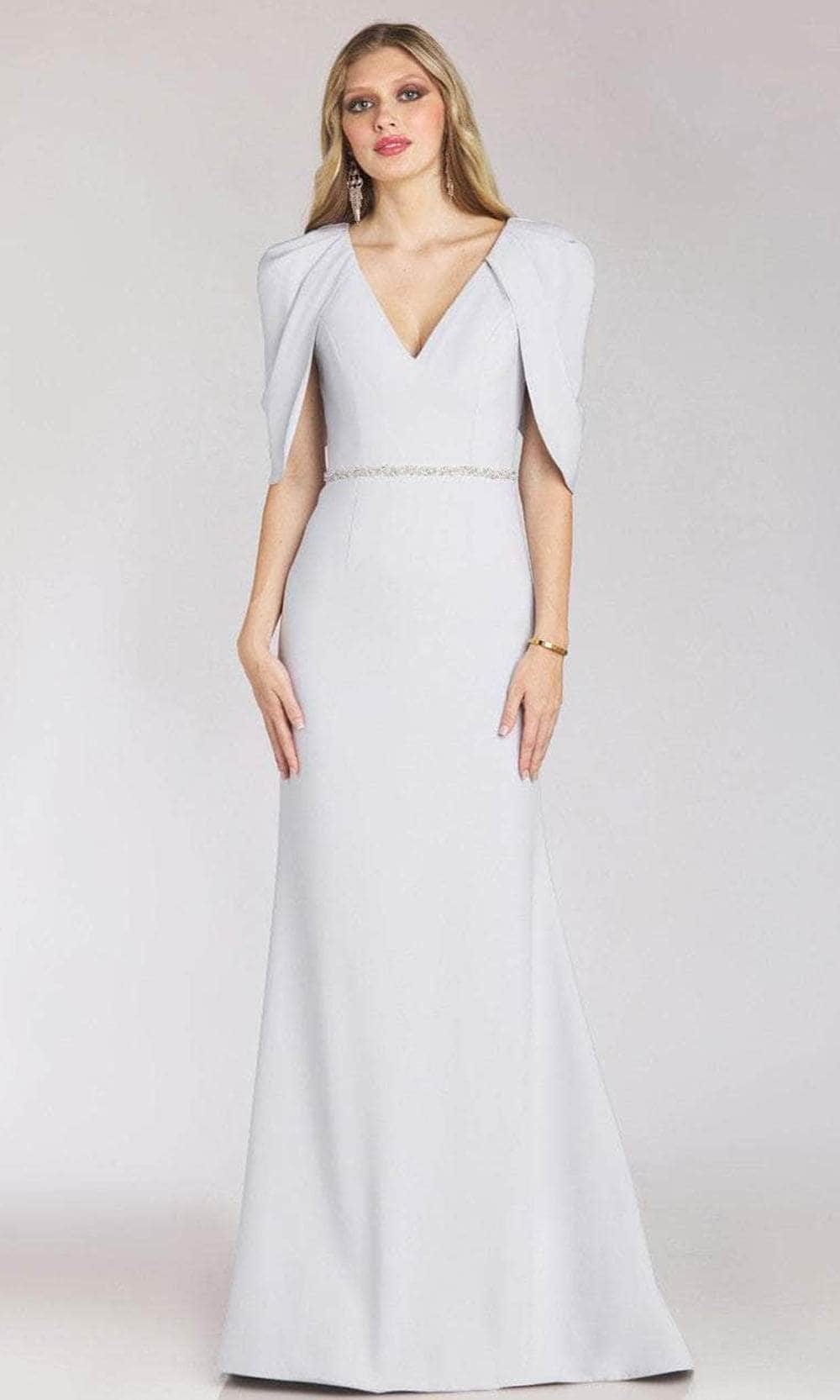Draped V-Neck Evening Dress
