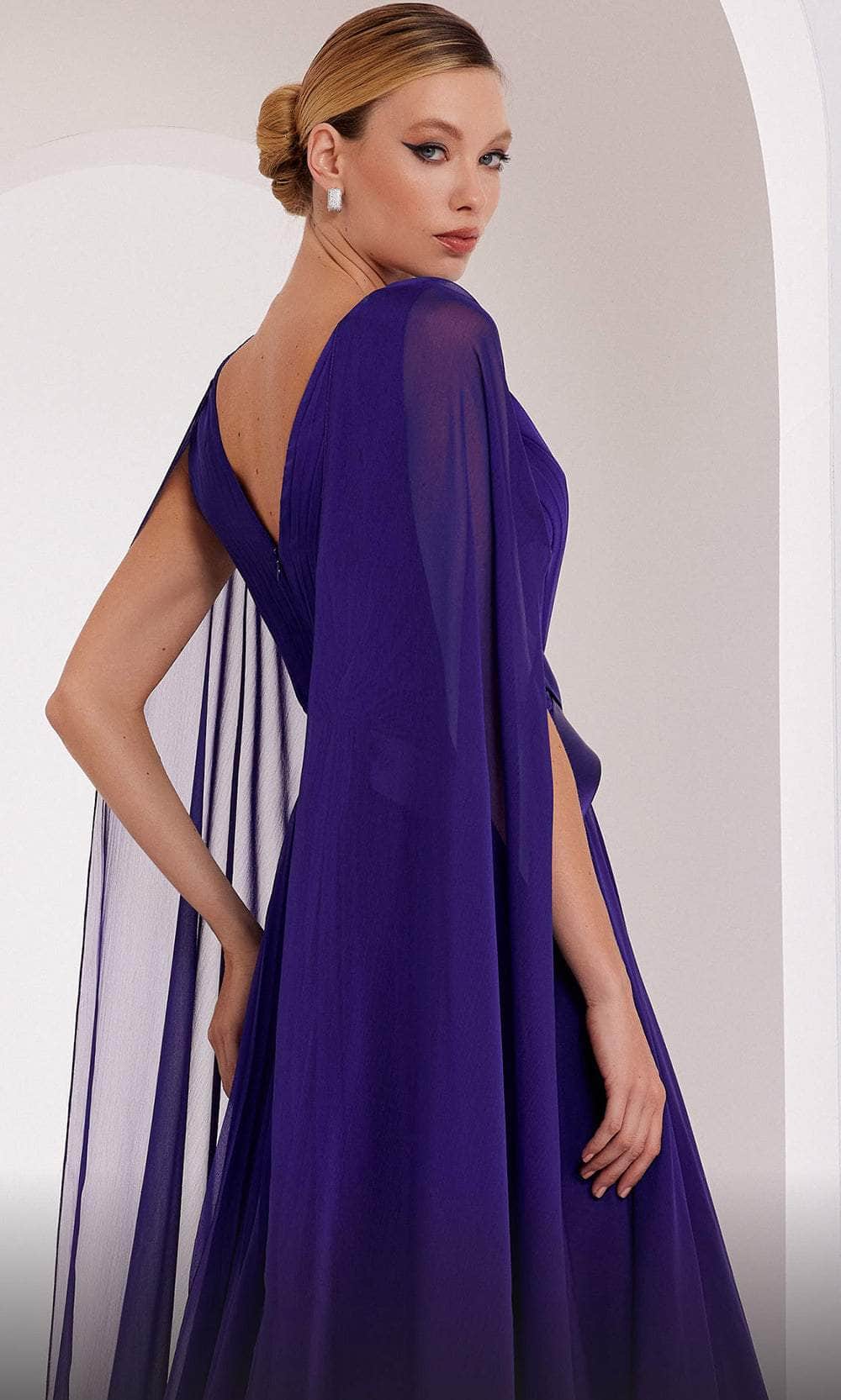 Sheer Cascade Evening Gown