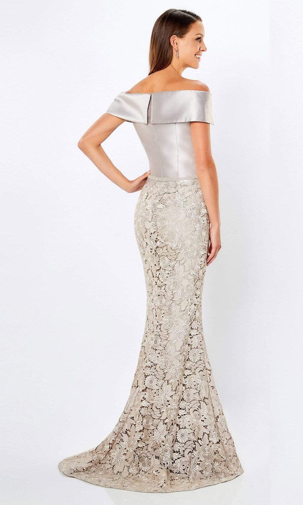221977 Off Shoulder Embroidered Evening Dress