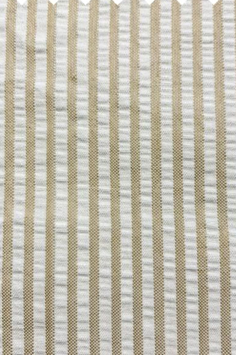 Men’s 2PC Summer Seersucker Modern Fit Suit in Tan Pinstripe