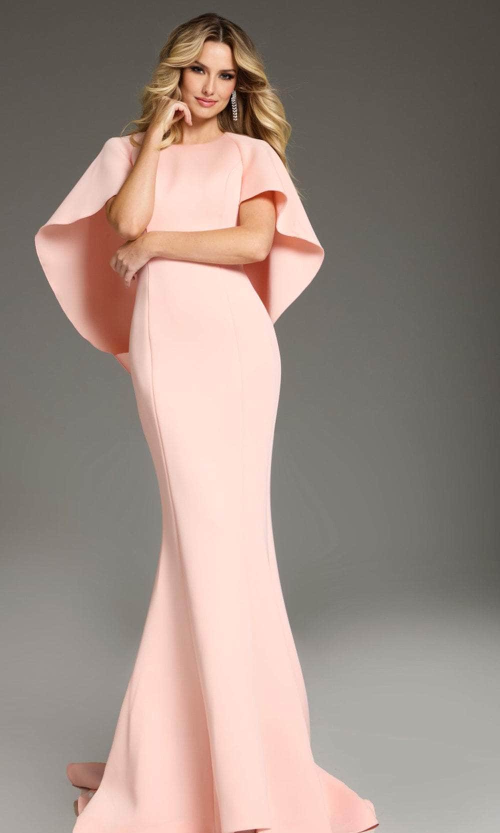 High Neck Cape Sleeve Prom Gown