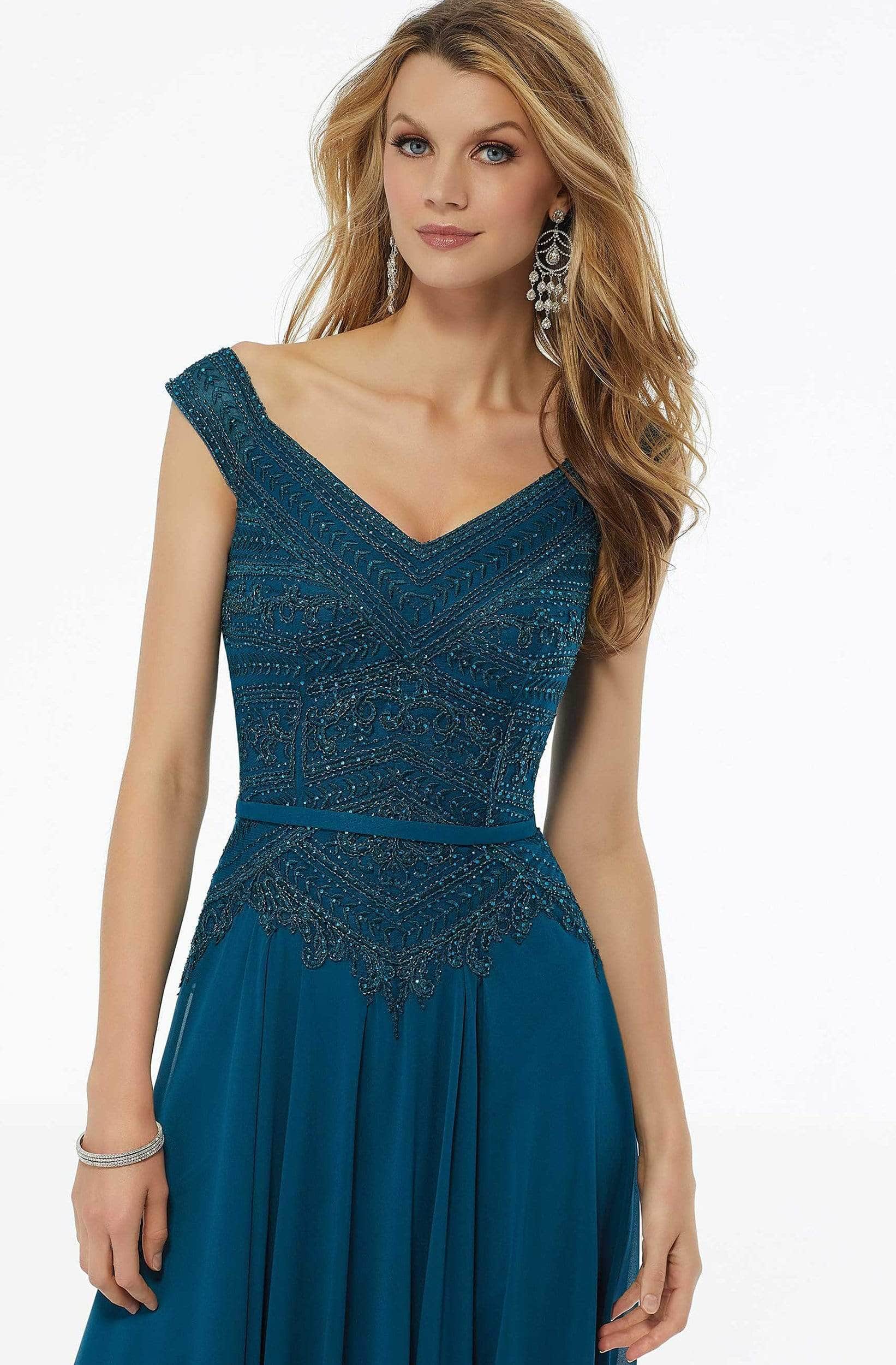 MGNY By Mori Leeu00a072134u00a0-u00a0Embroideredu00a0Off-Shoulderu00a0Gown