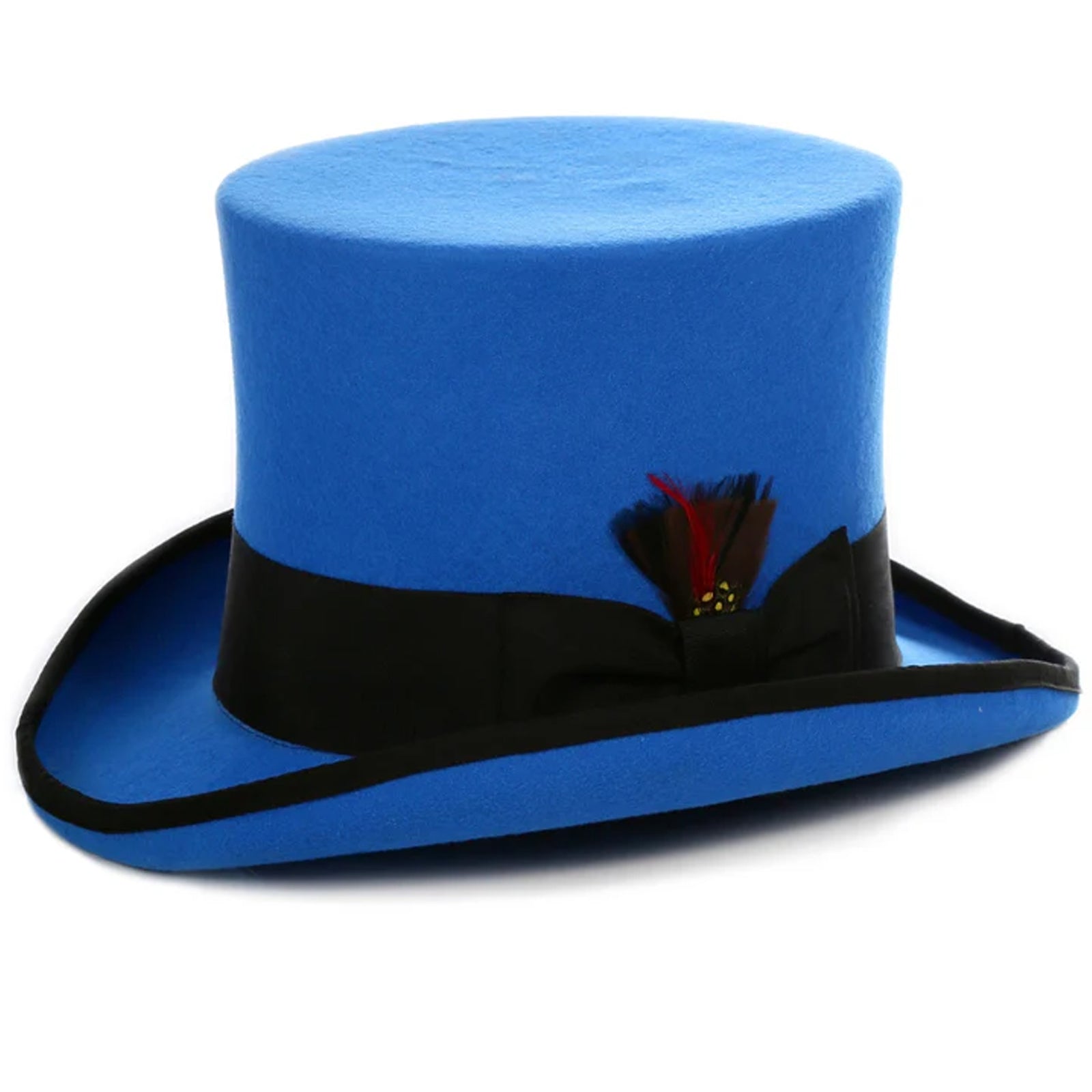 Men’s Tall 100% Wool Dress Top Hat in Blue & Black