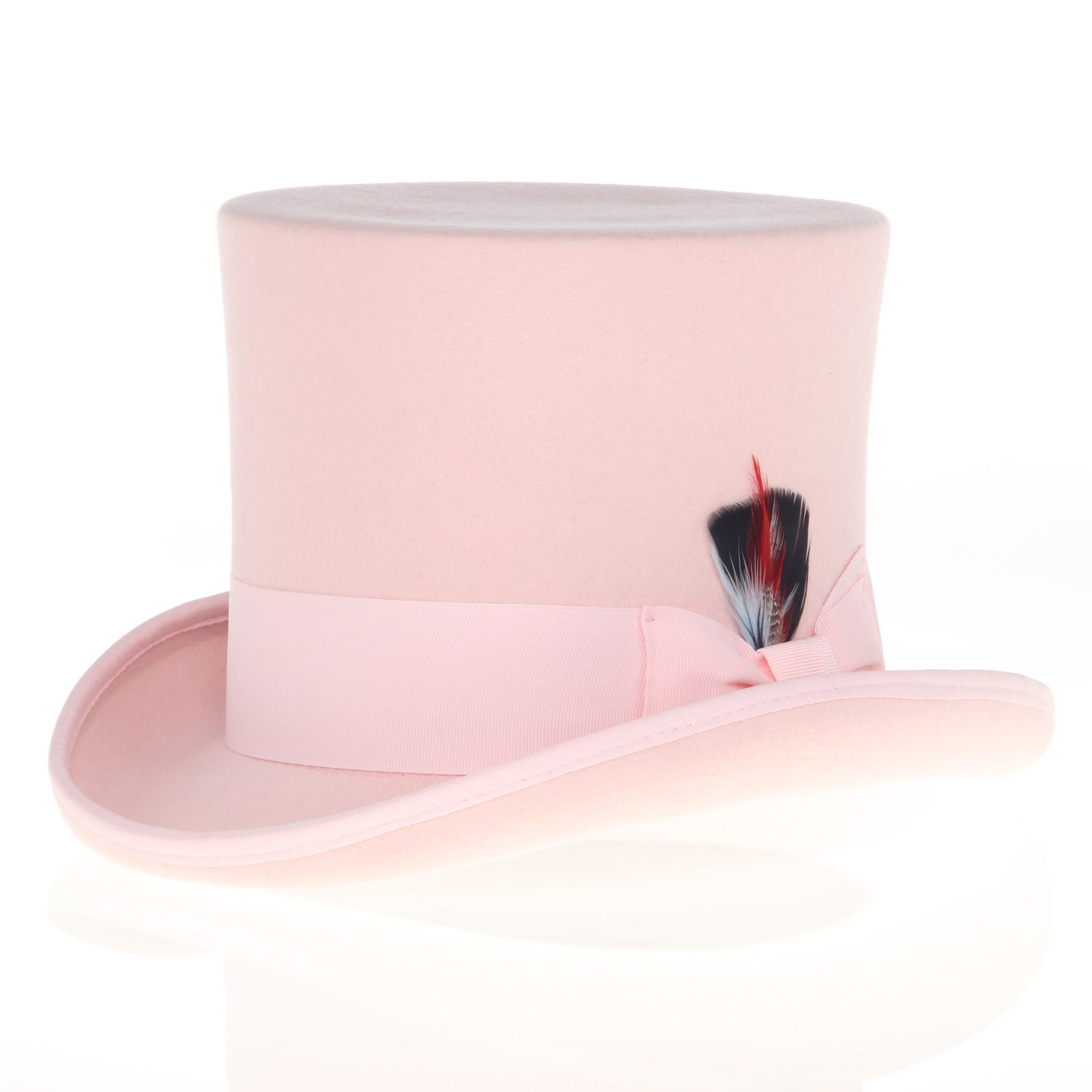 Men’s Tall 100% Wool Dress Top Hat in Pink