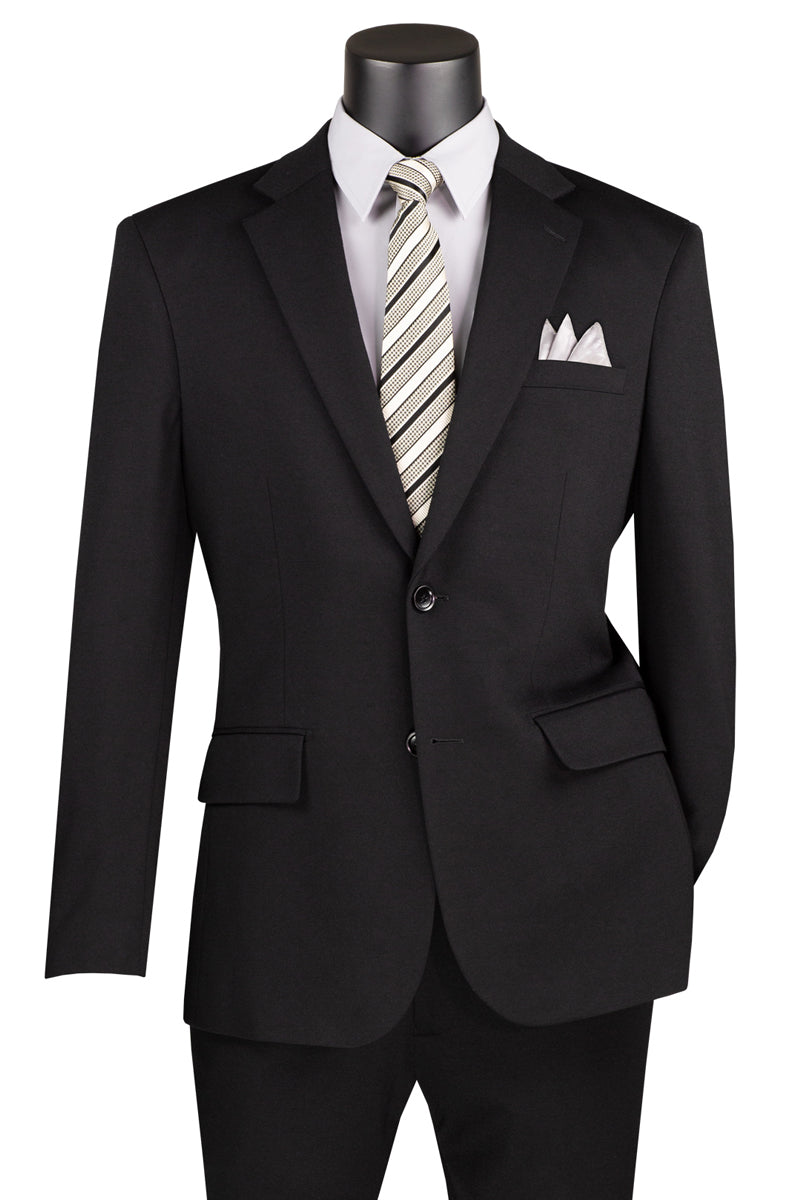 Men’s Basic Slim Fit Ultra Stretch Wedding Suit in Black