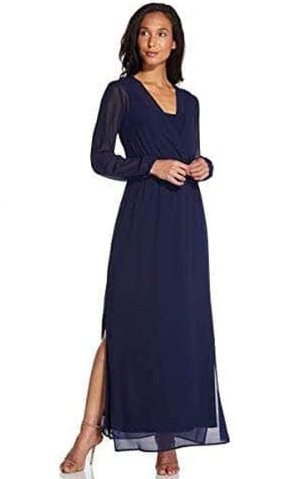 Long Sleeves V-Neck Long Dress