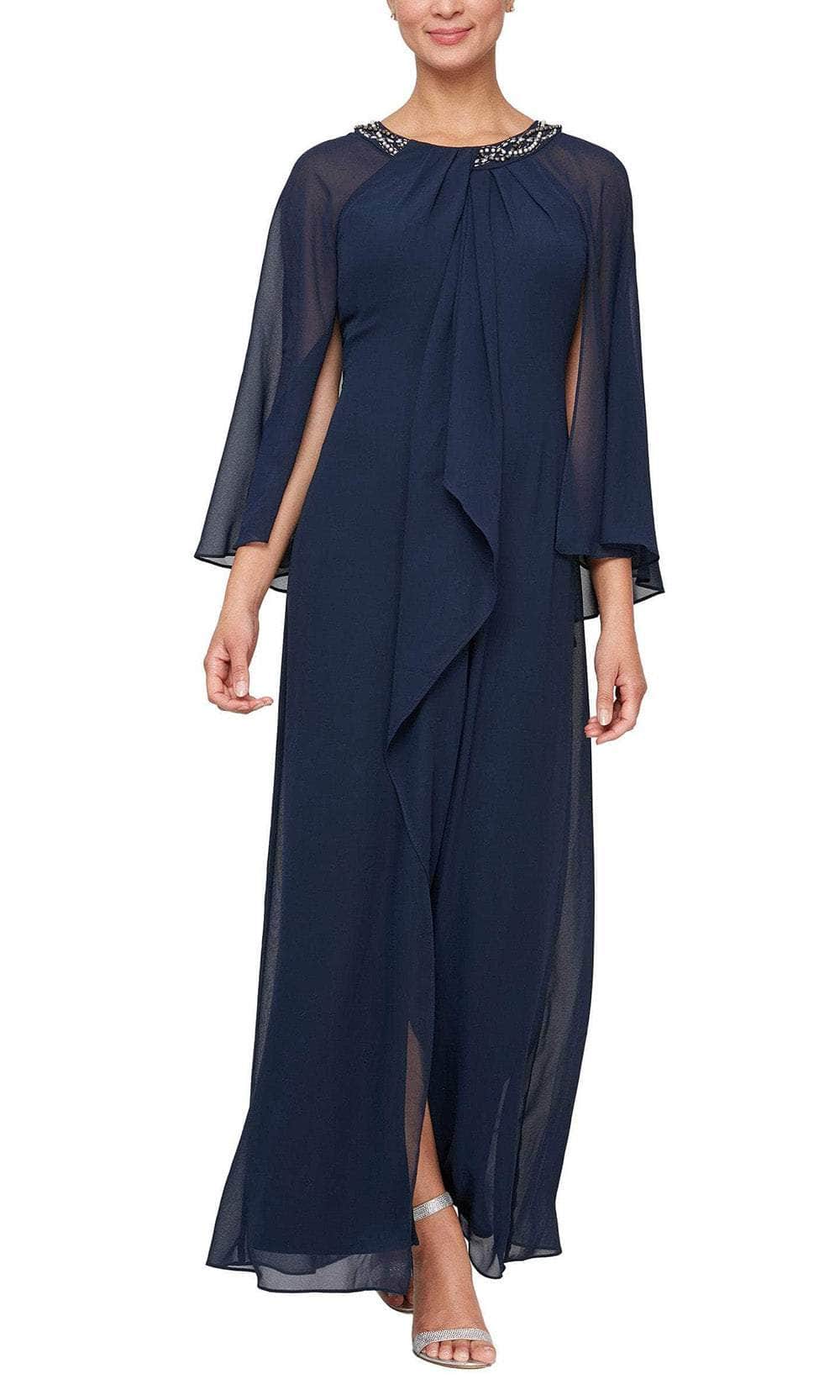 Capelet Sleeve Evening Dress