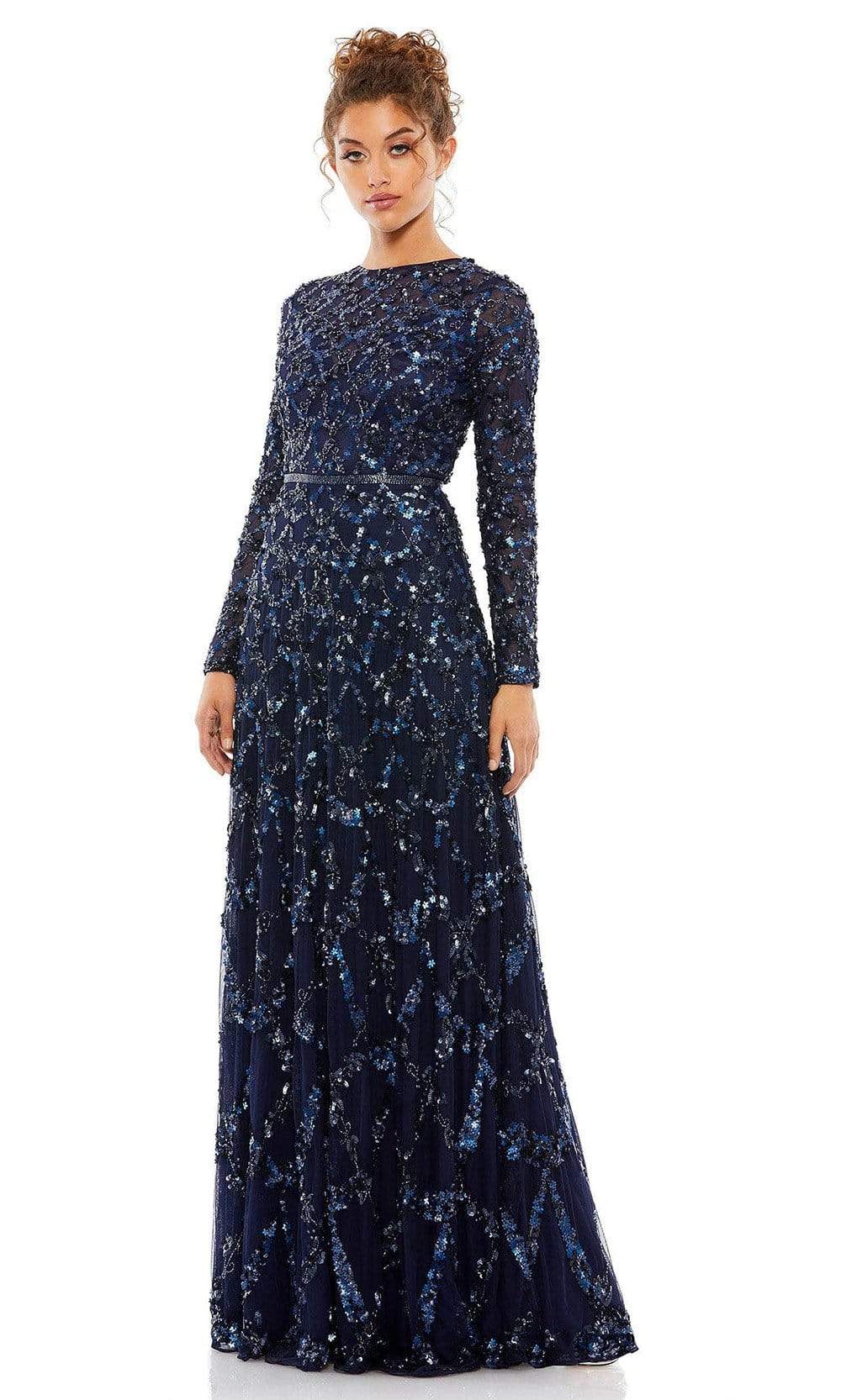 5496 Long Sleeve Sequin Mother of the Bride Gown