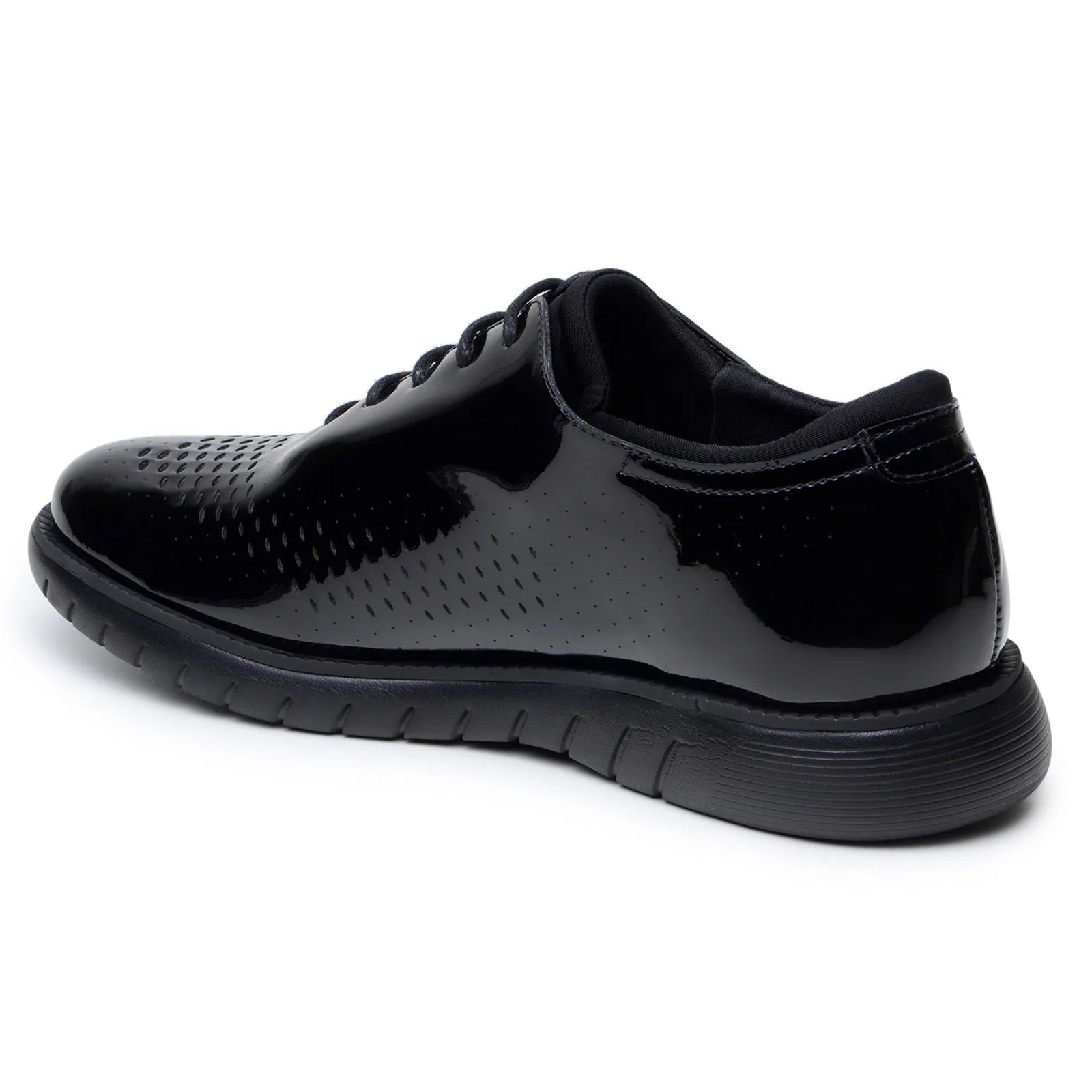 Men’s Belvedere Maxim Patent Leather Tuxedo Dress Sneaker in Black