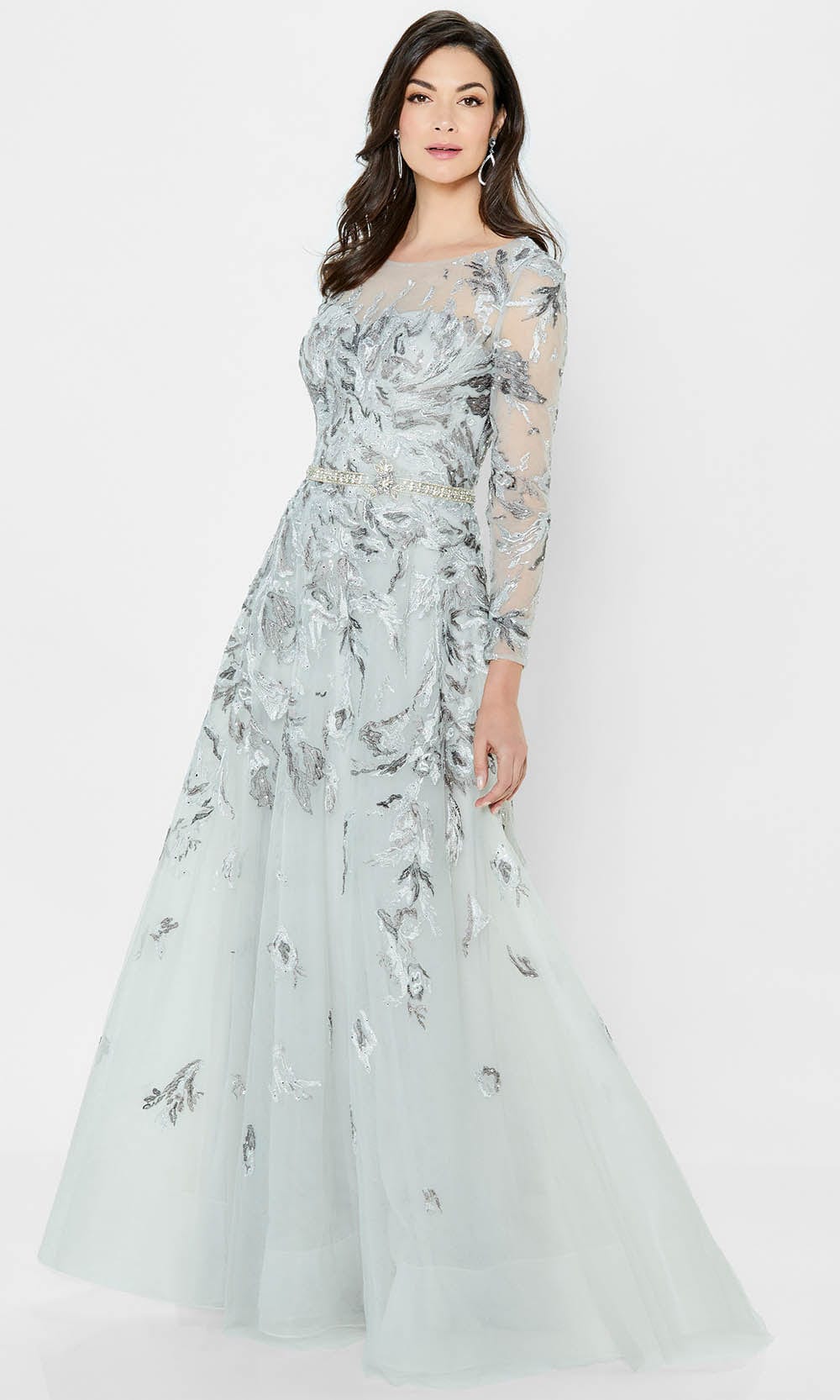 Illusion Bateau Long Evening Dress