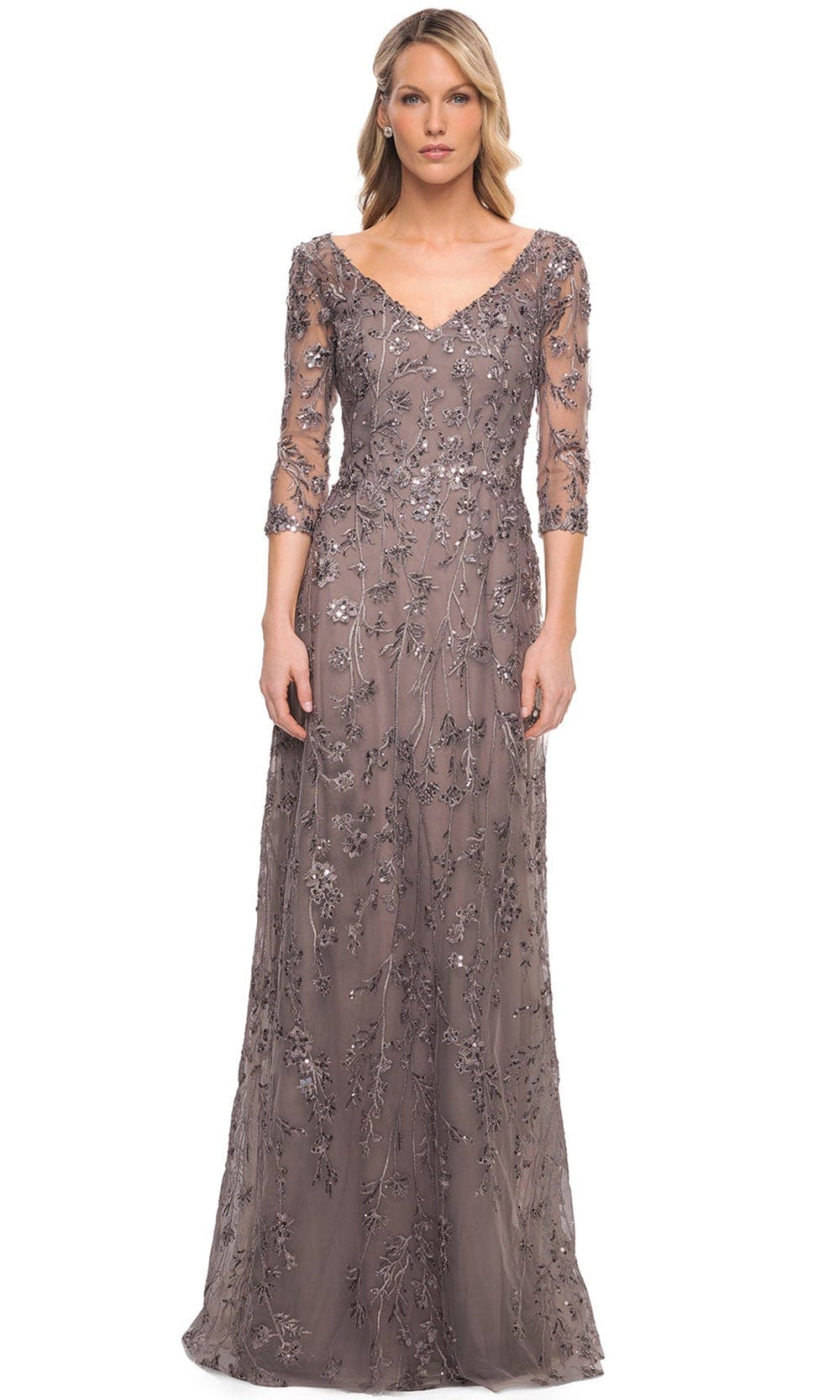 Embellished V-Neck Sheath Mother of the Bride Dress