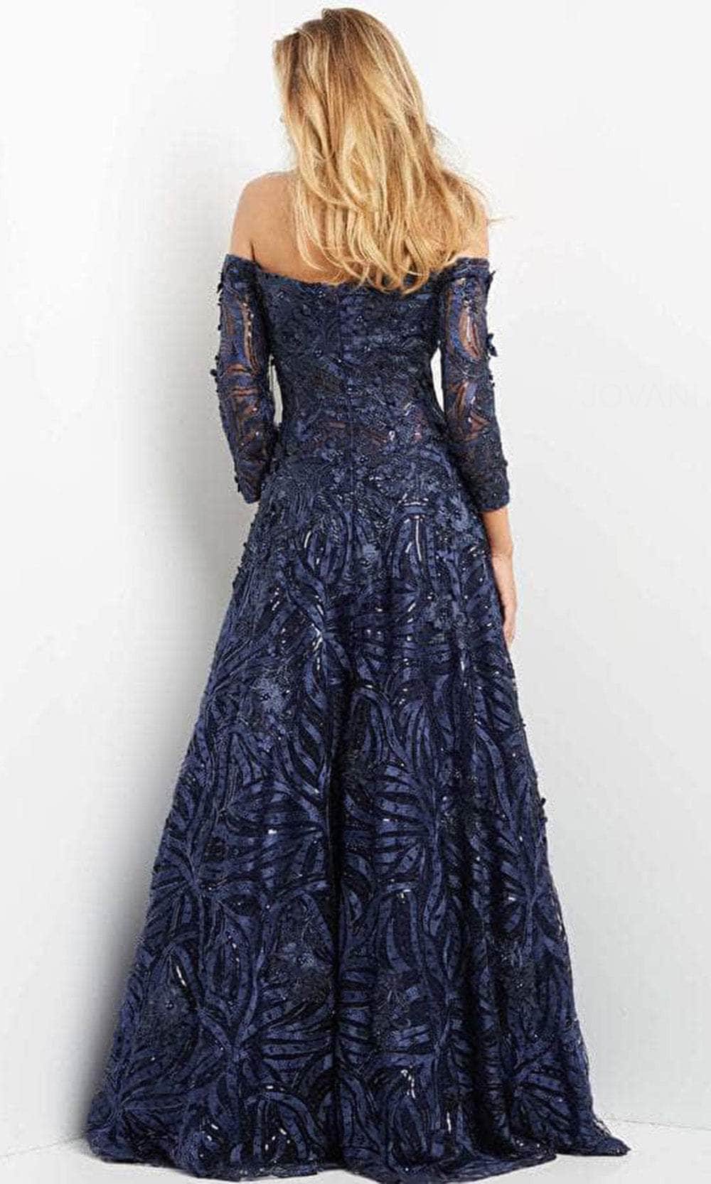 Off-shoulder Straight Across Long Gown