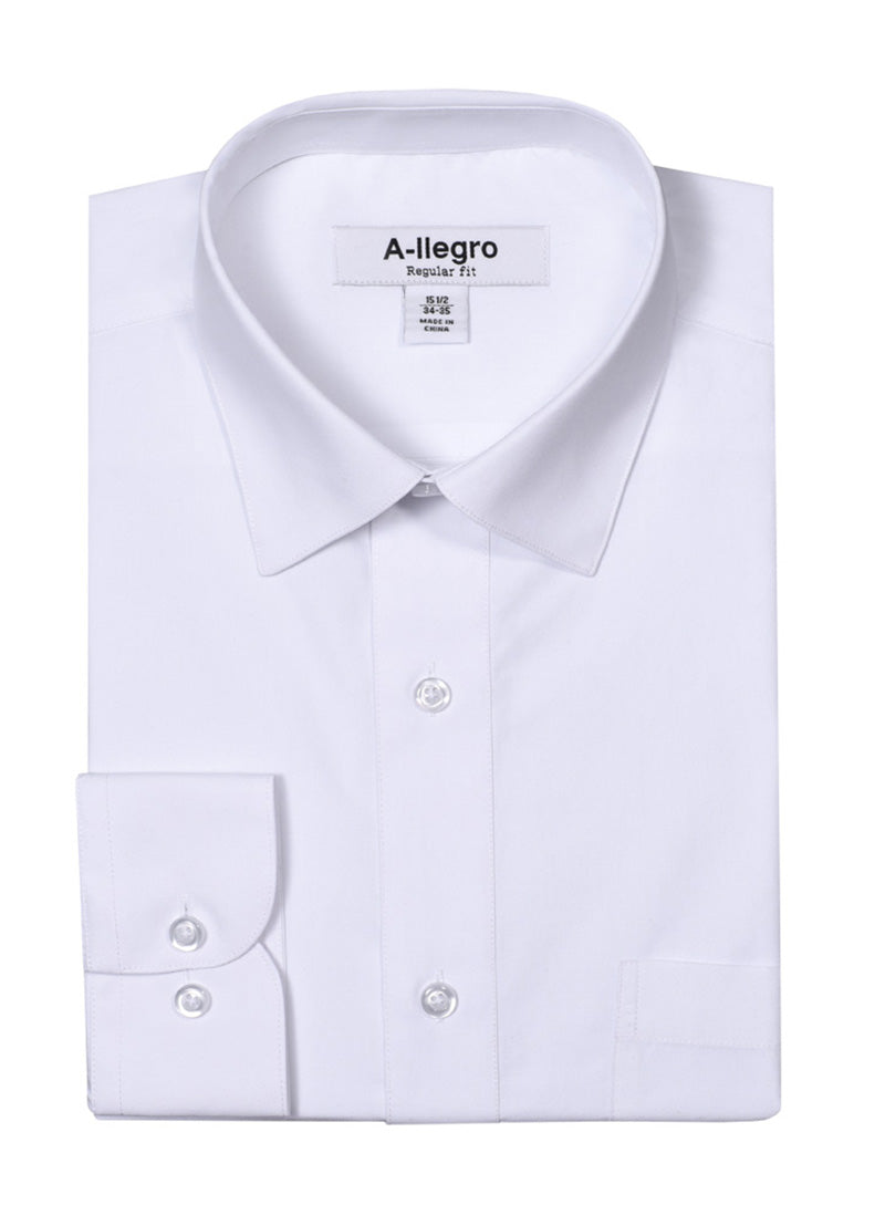 Men’s Basic Regular Fit Cotton Dress Shirt In White