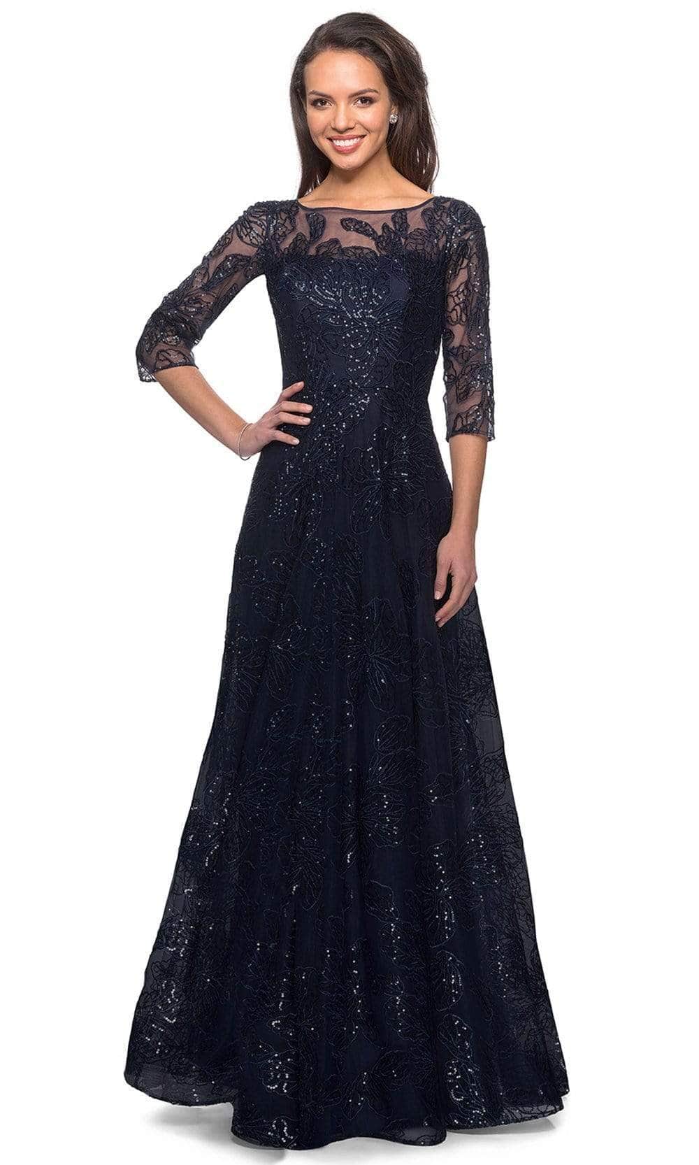 Sequined Lace Formal Dress 27942SC