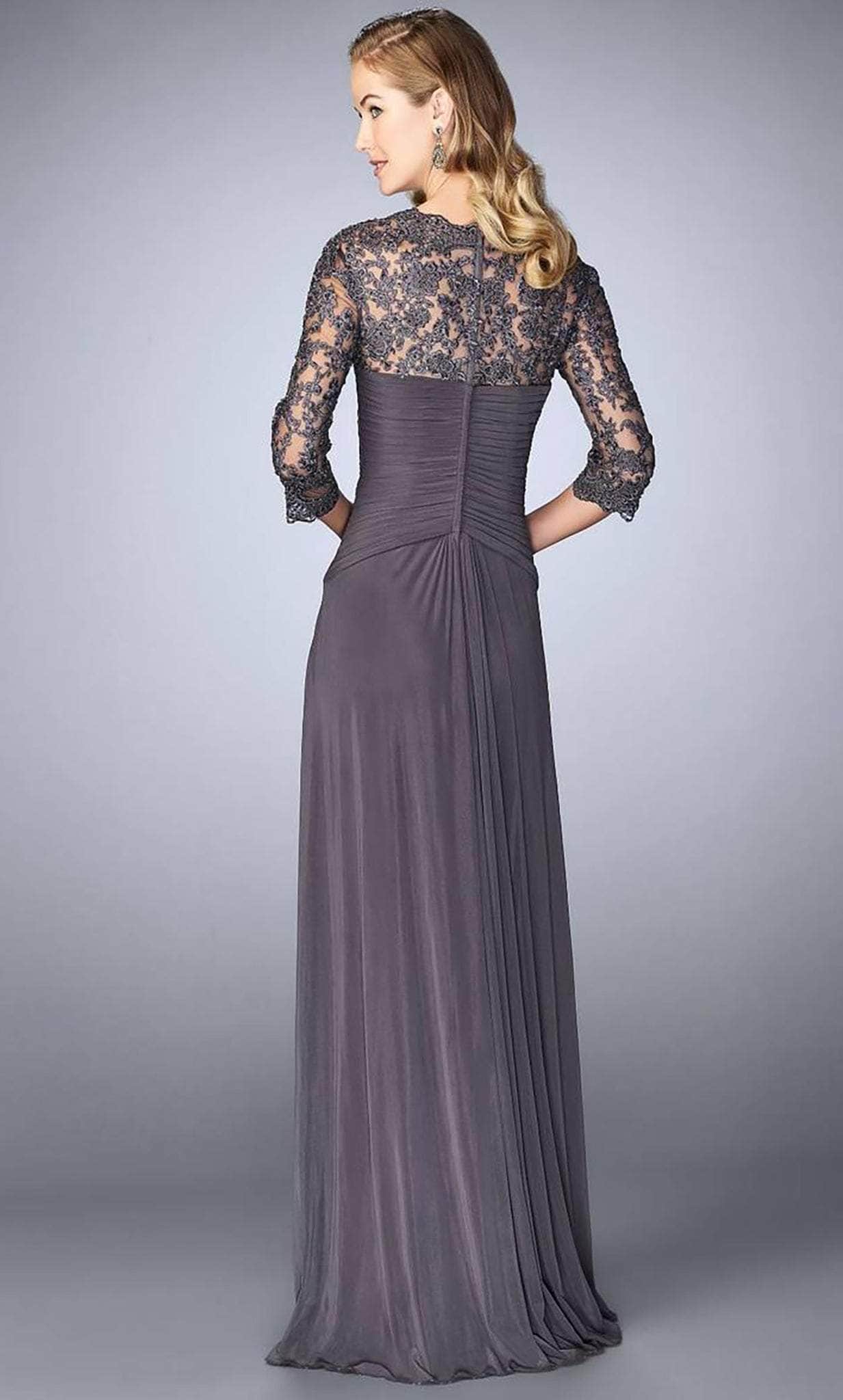 23244 Ruched V-Neck Column Dress