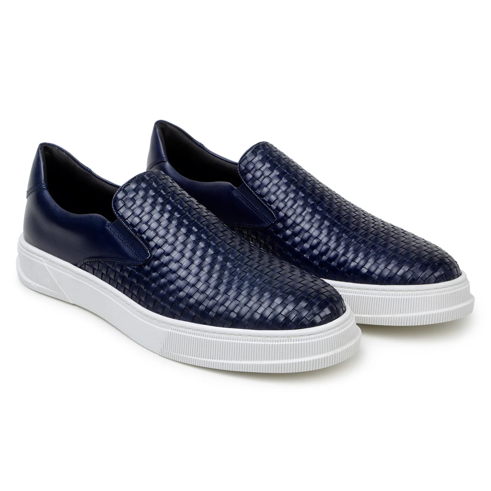 Men’s Belvedere Fernando Quilted Leather Slip on Dress Sneaker in Navy